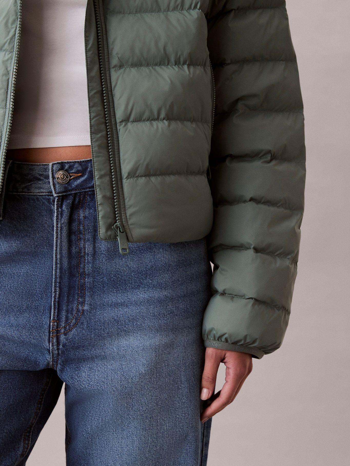 Parka Acolchada Ligera con Gorro Verde Calvin Klein-4