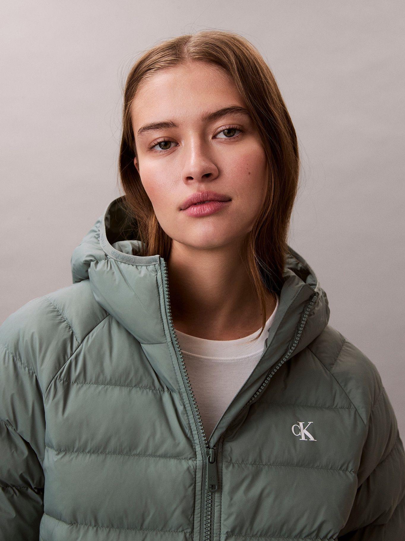Parka Acolchada Ligera con Gorro Verde Calvin Klein-5