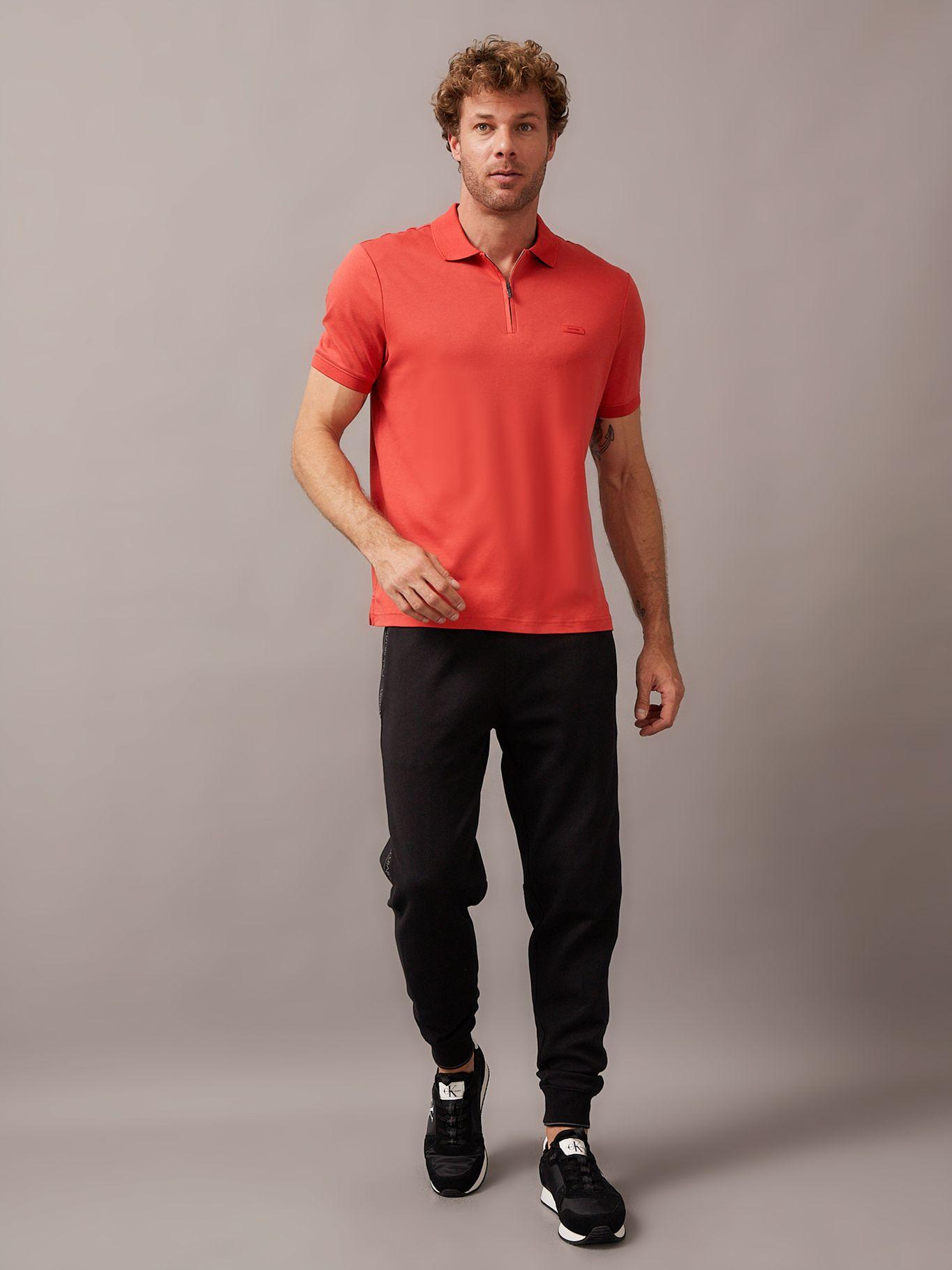 Polo Smooth Cotton Welt Rojo Calvin Klein-1