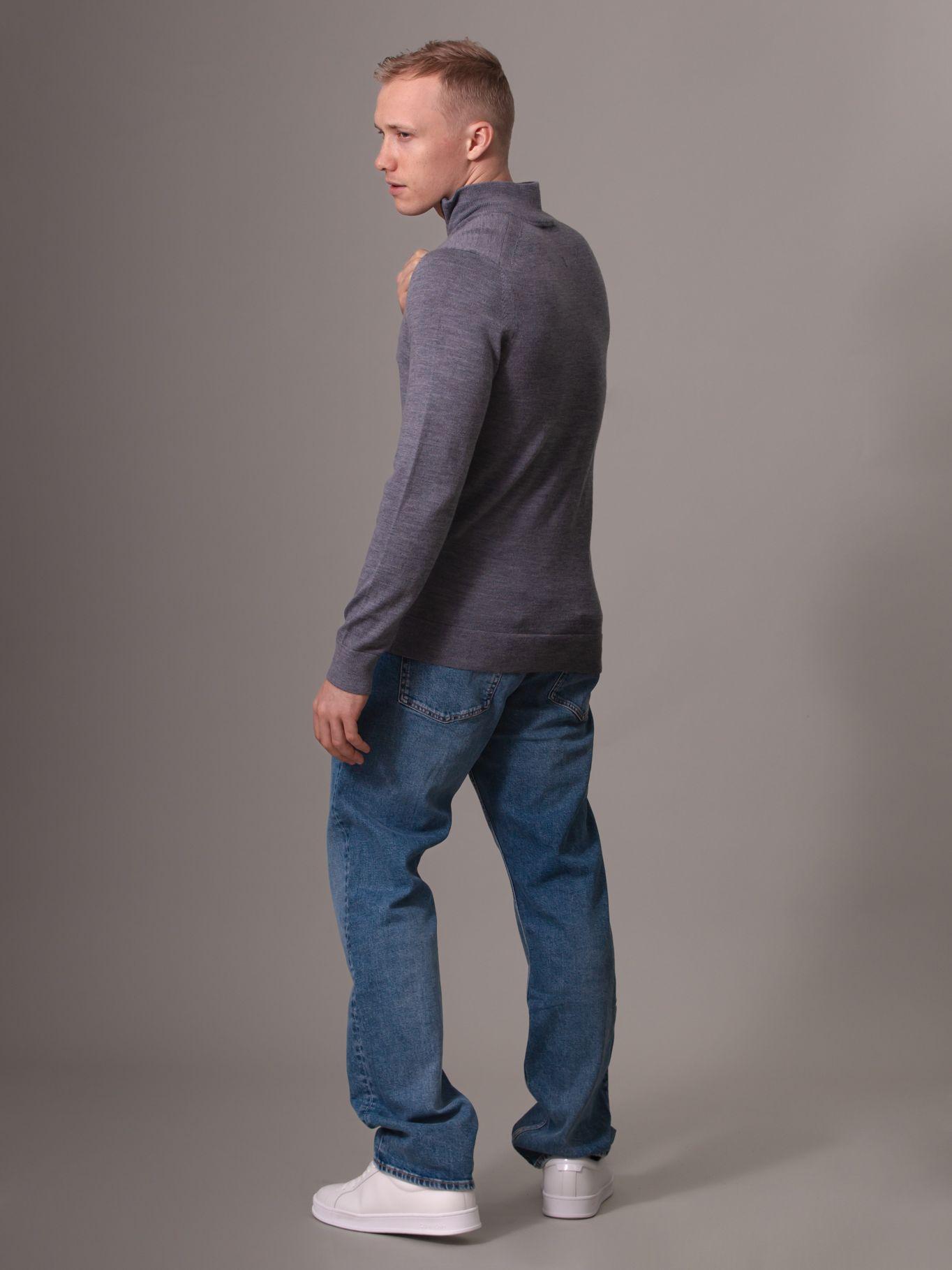 Sweater Merino Rws Quarter Zip Gris Calvin Klein-2