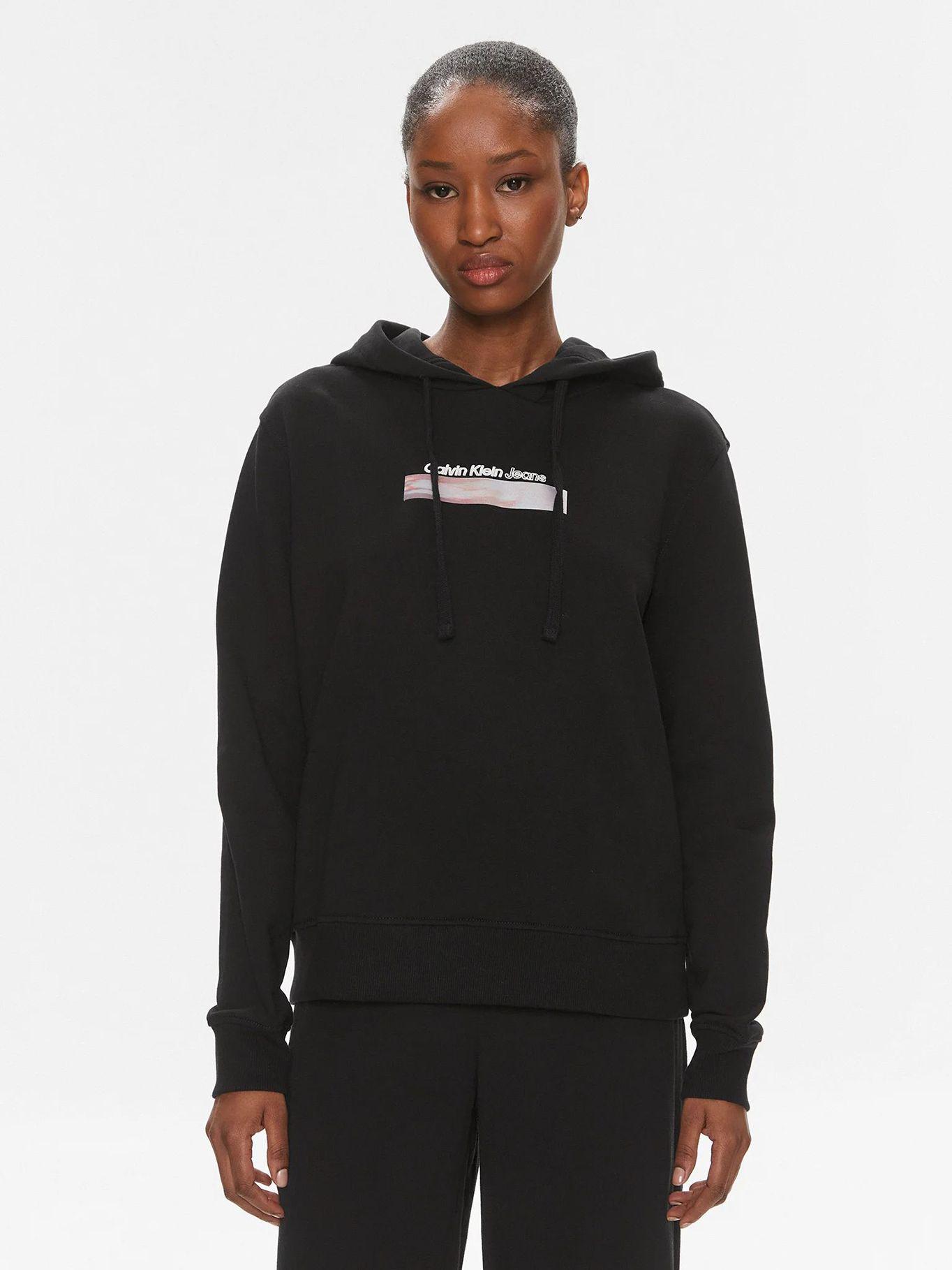 Polerón con Gorro Diffused Box Negro Calvin Klein-0