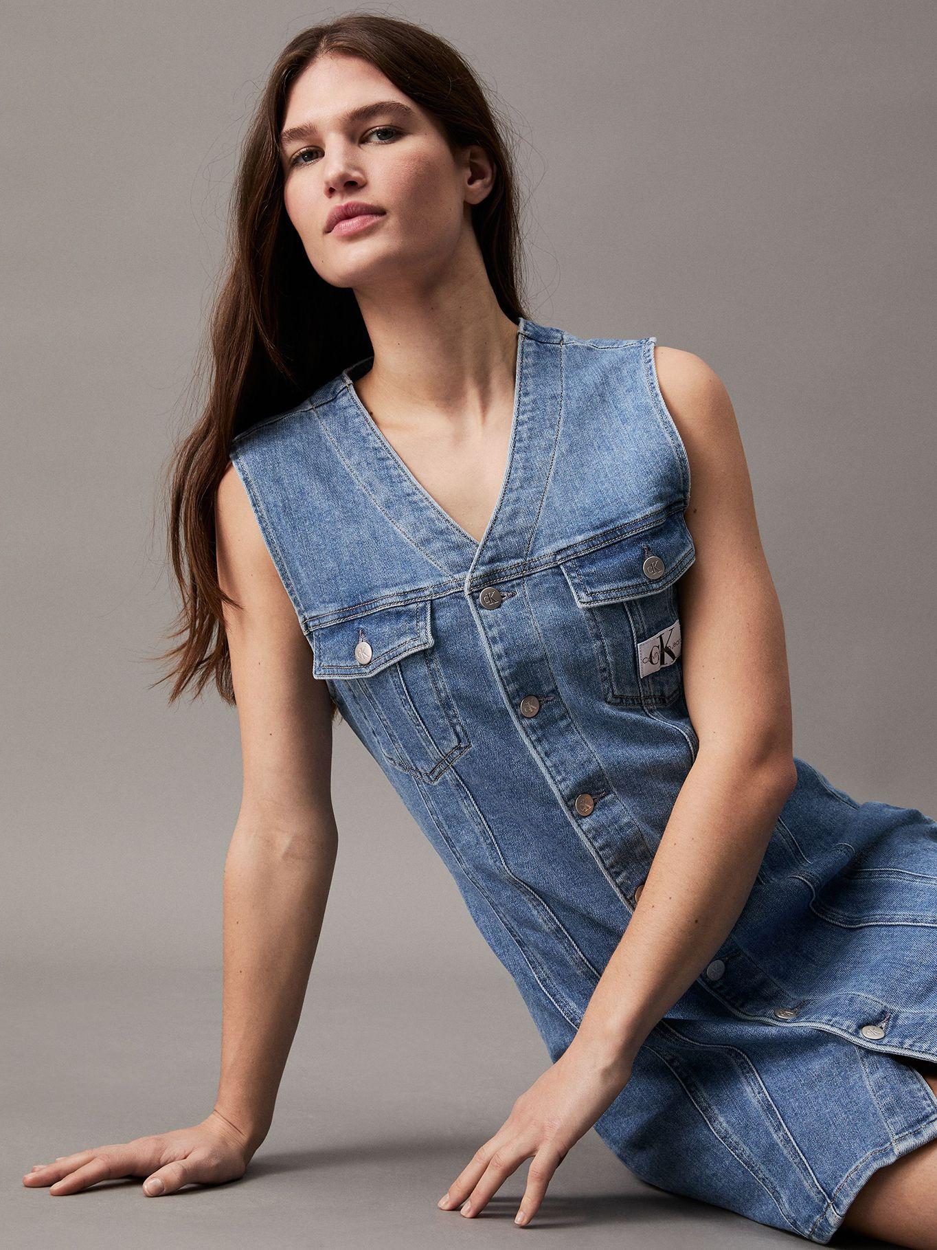 Vestido Sleeveless Denim Azul Calvin Klein-2