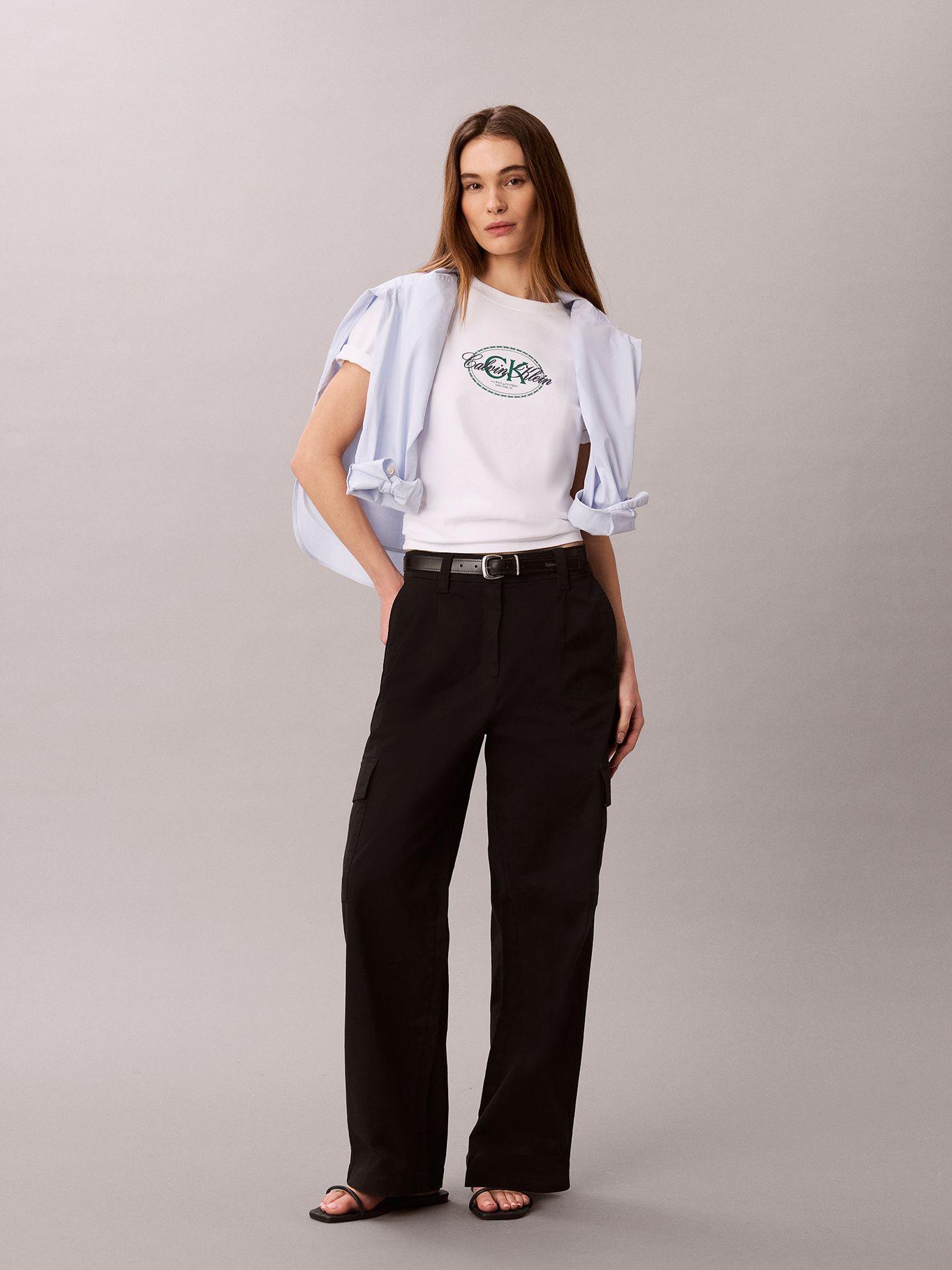 Pantalón Cargo con Cintura Elástica Negro Calvin Klein-0