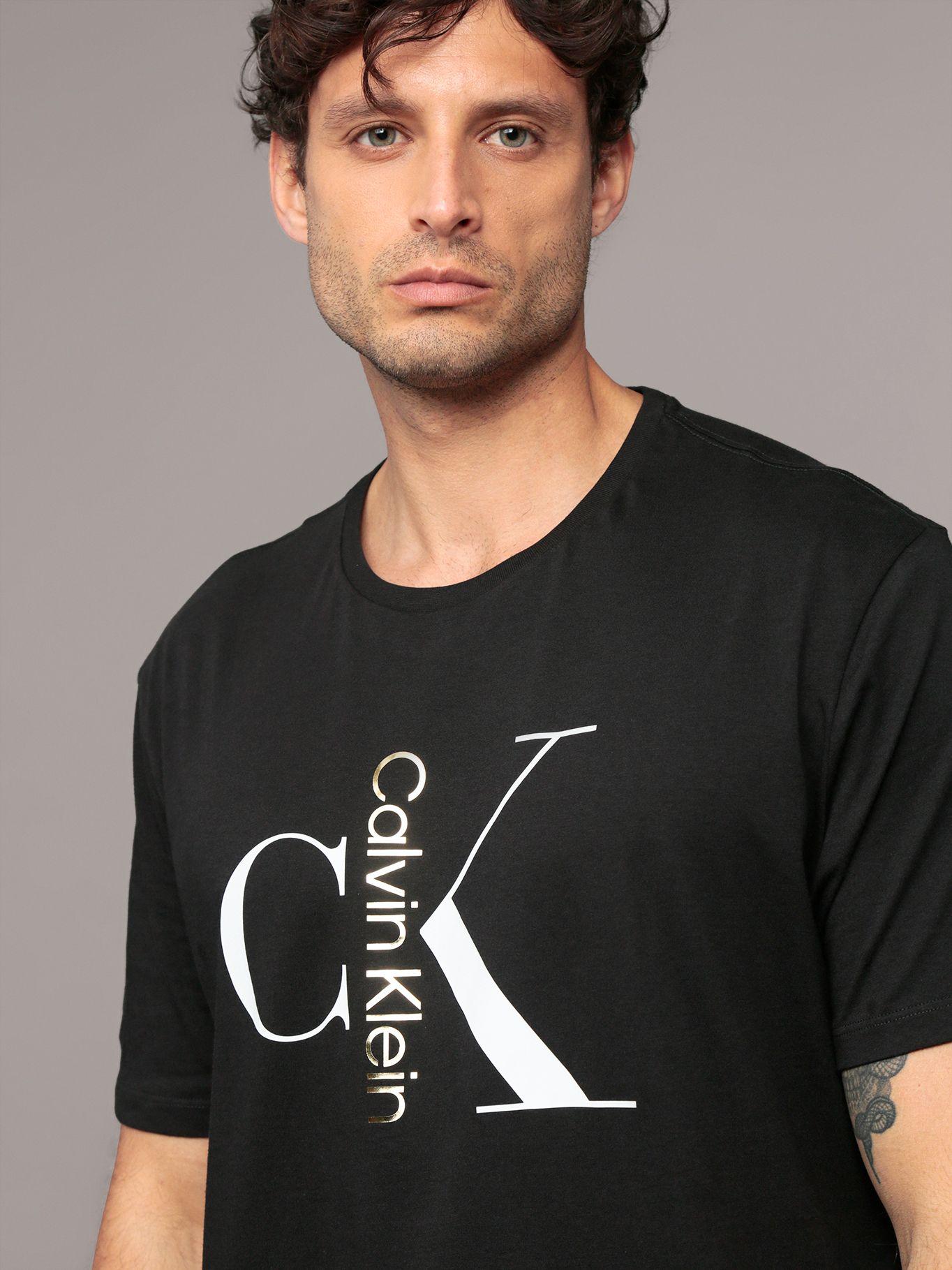 Polera monogram con cuello redondo Negro Calvin Klein-4