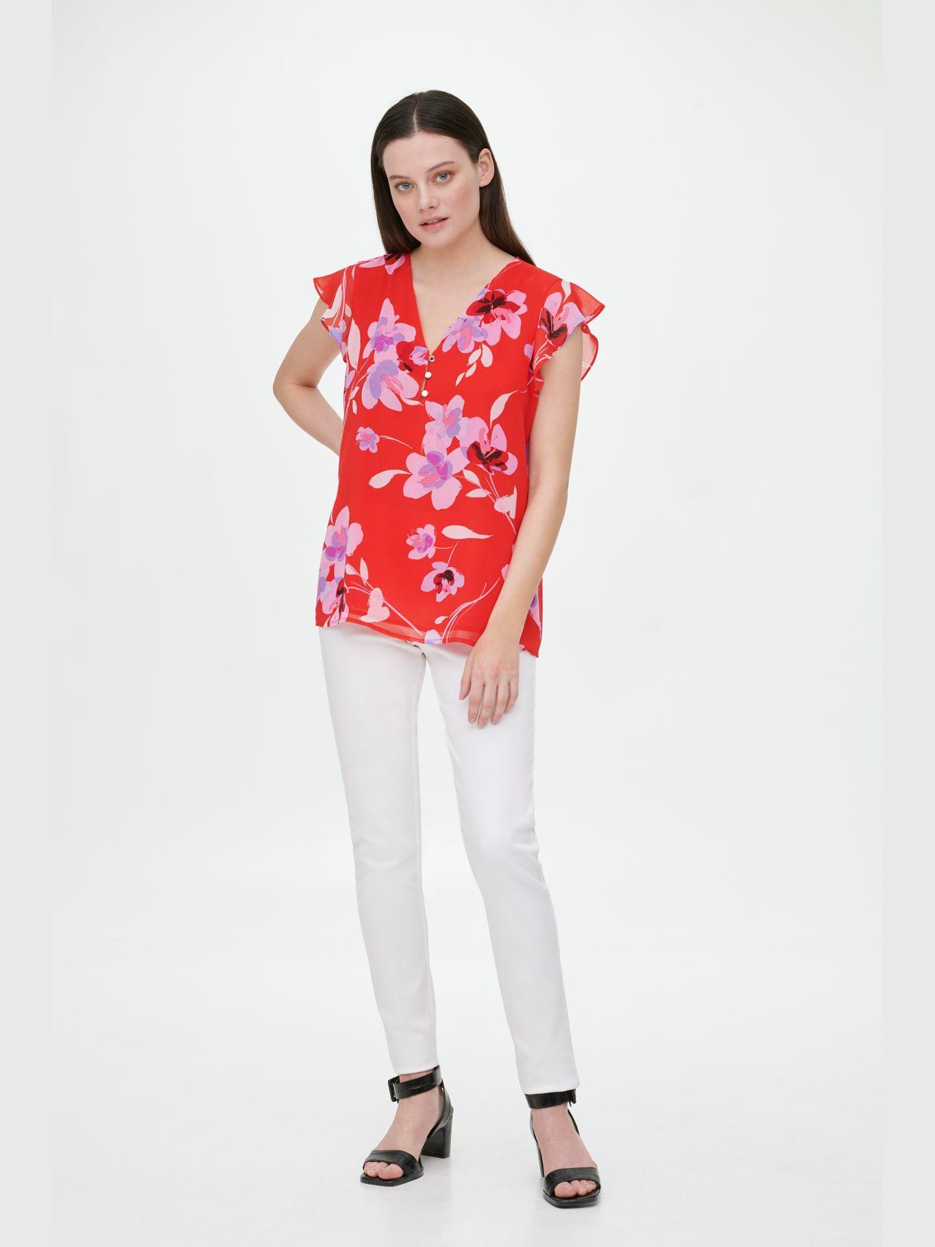 Blusa Estampado Floral Rojo Calvin Klein-0
