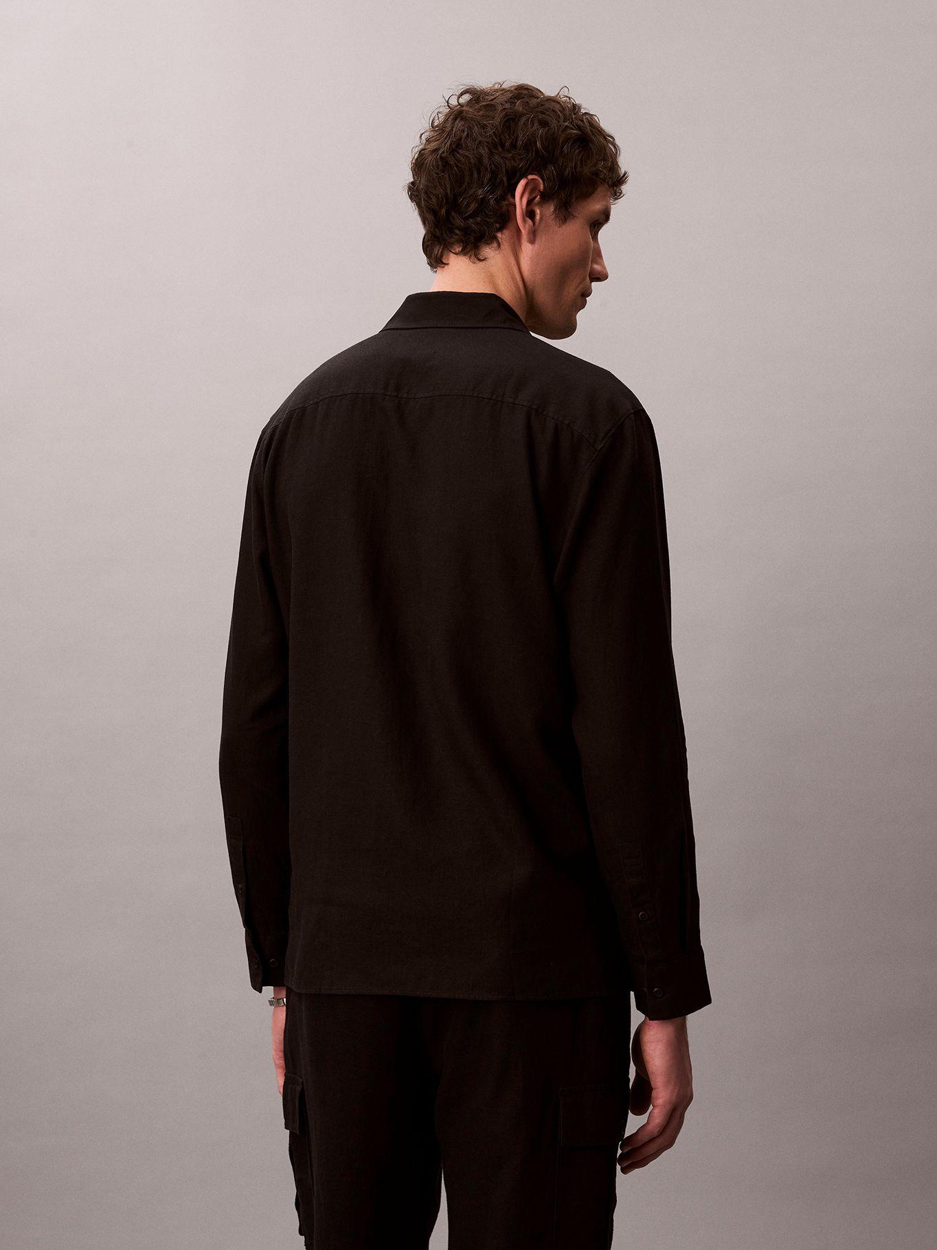 Camisa Easy Fit de Lino Negro Calvin Klein-2
