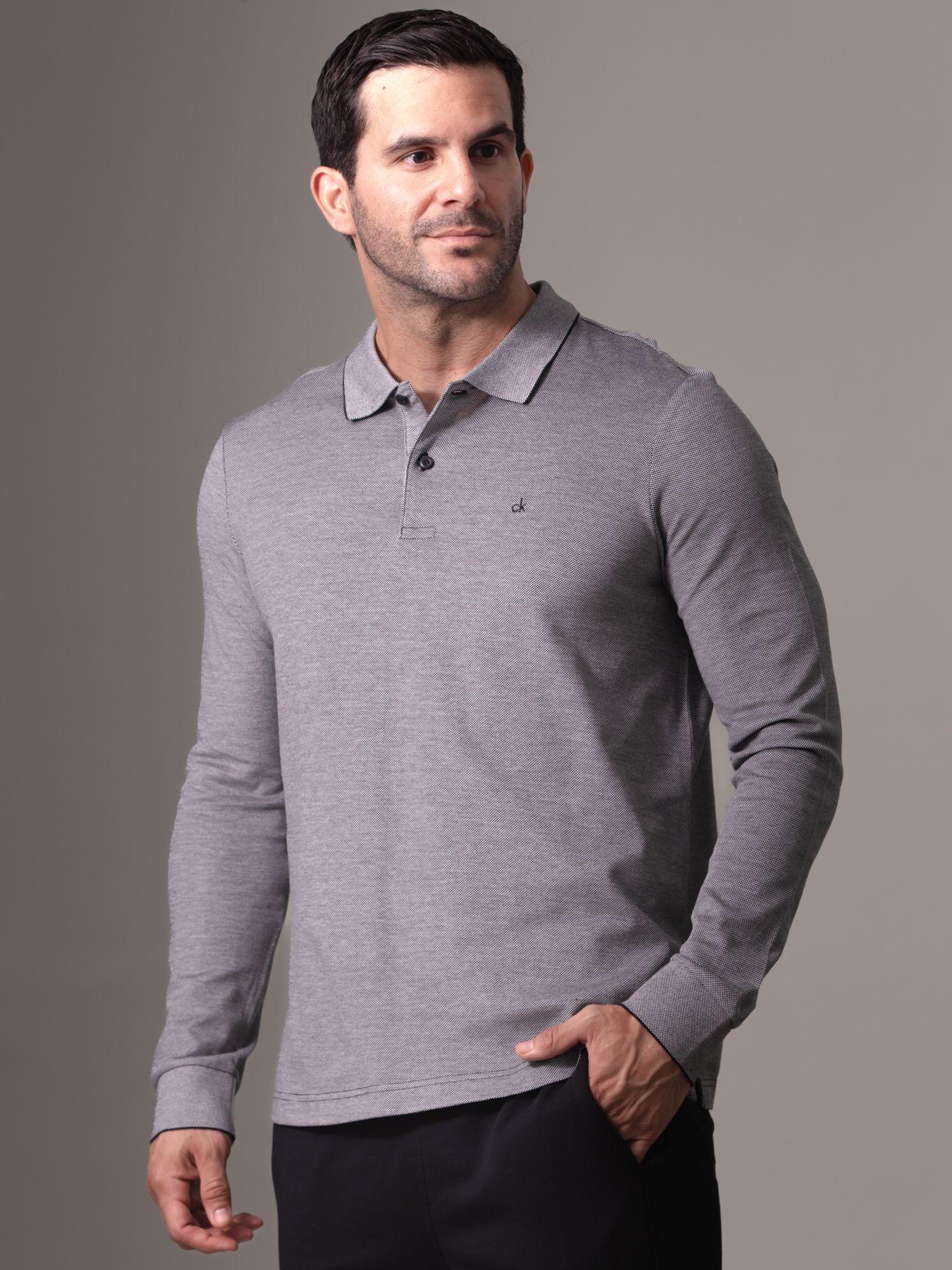 Polo Two Tone Oxford Gris Calvin Klein-0