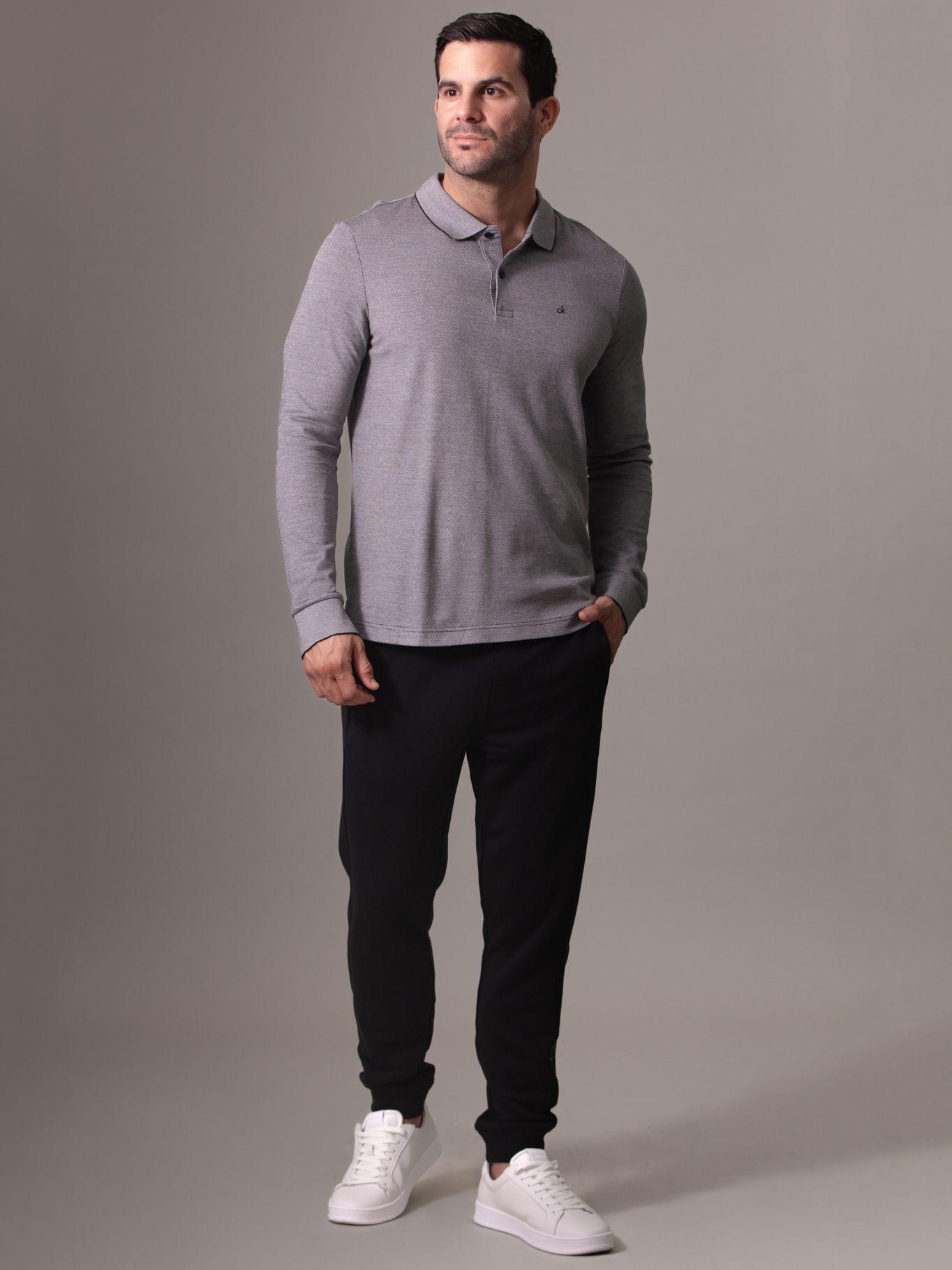 Polo Two Tone Oxford Gris Calvin Klein-1