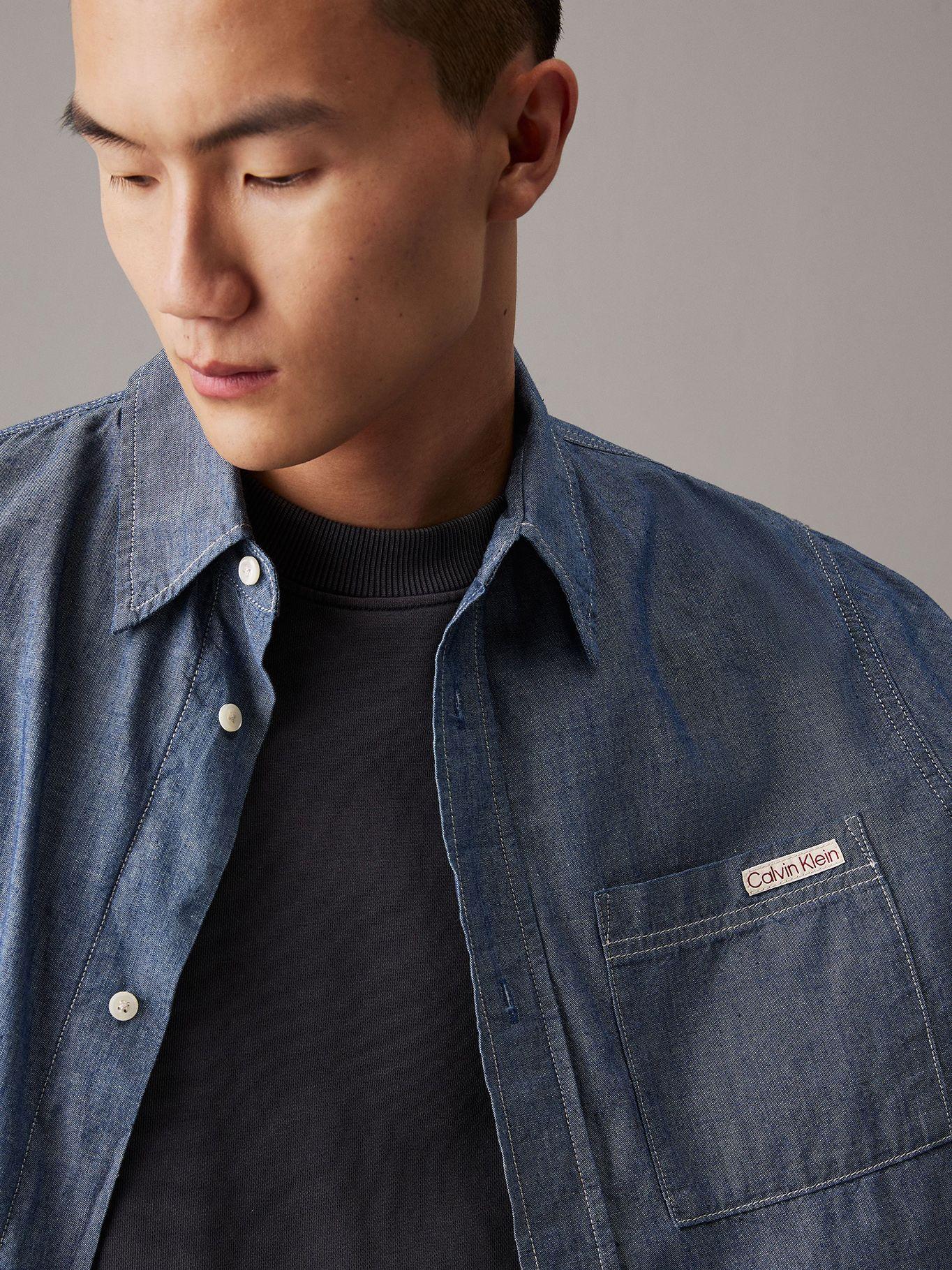 Camisa One Pocket Chambray Azul Calvin Klein-3
