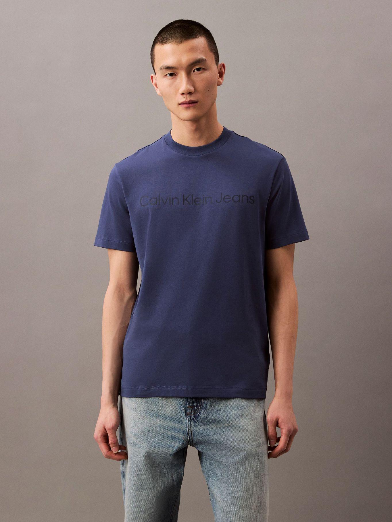 Polera Regular con Logotipo Azul Calvin Klein-0