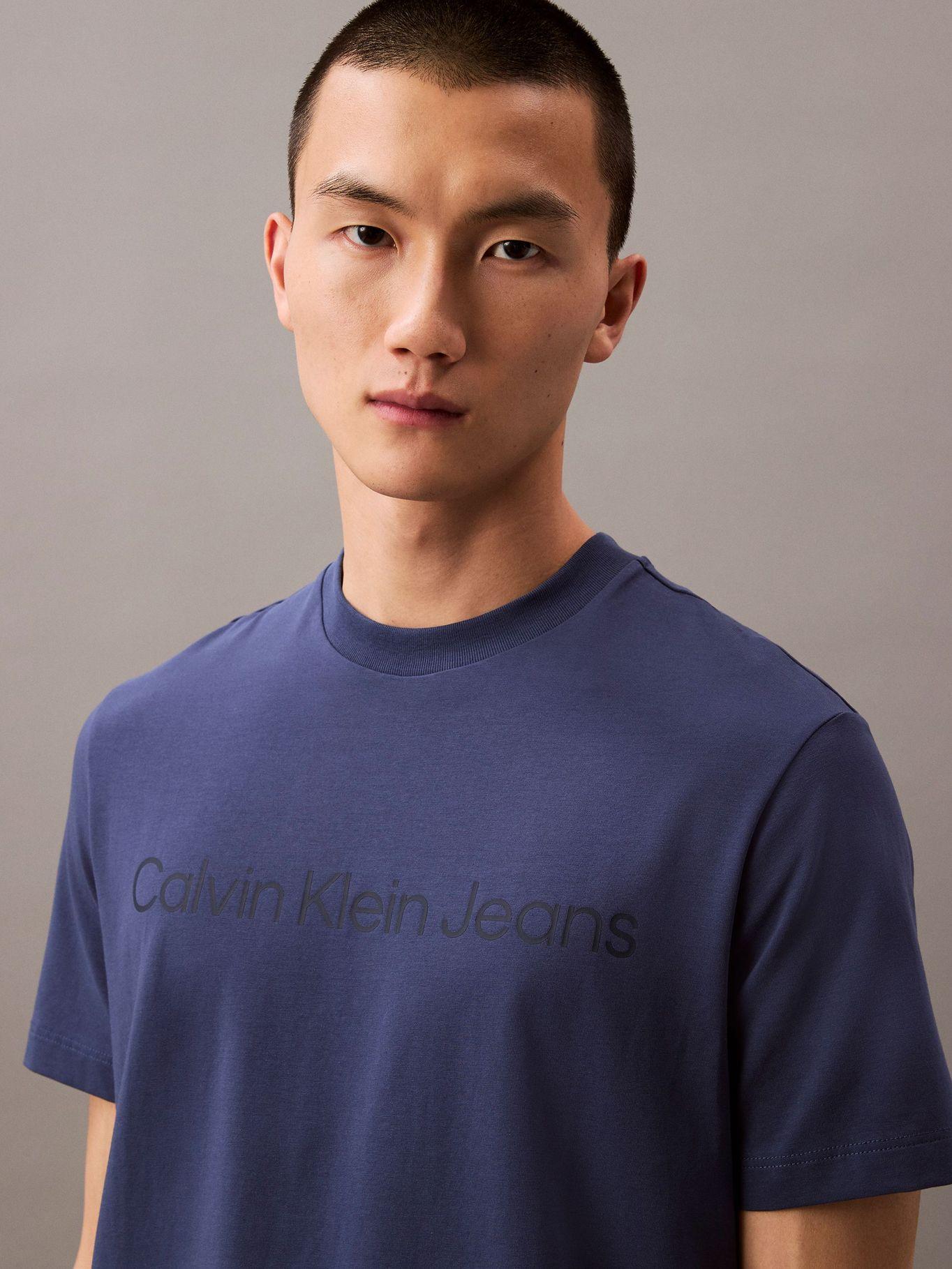 Polera Regular con Logotipo Azul Calvin Klein-3