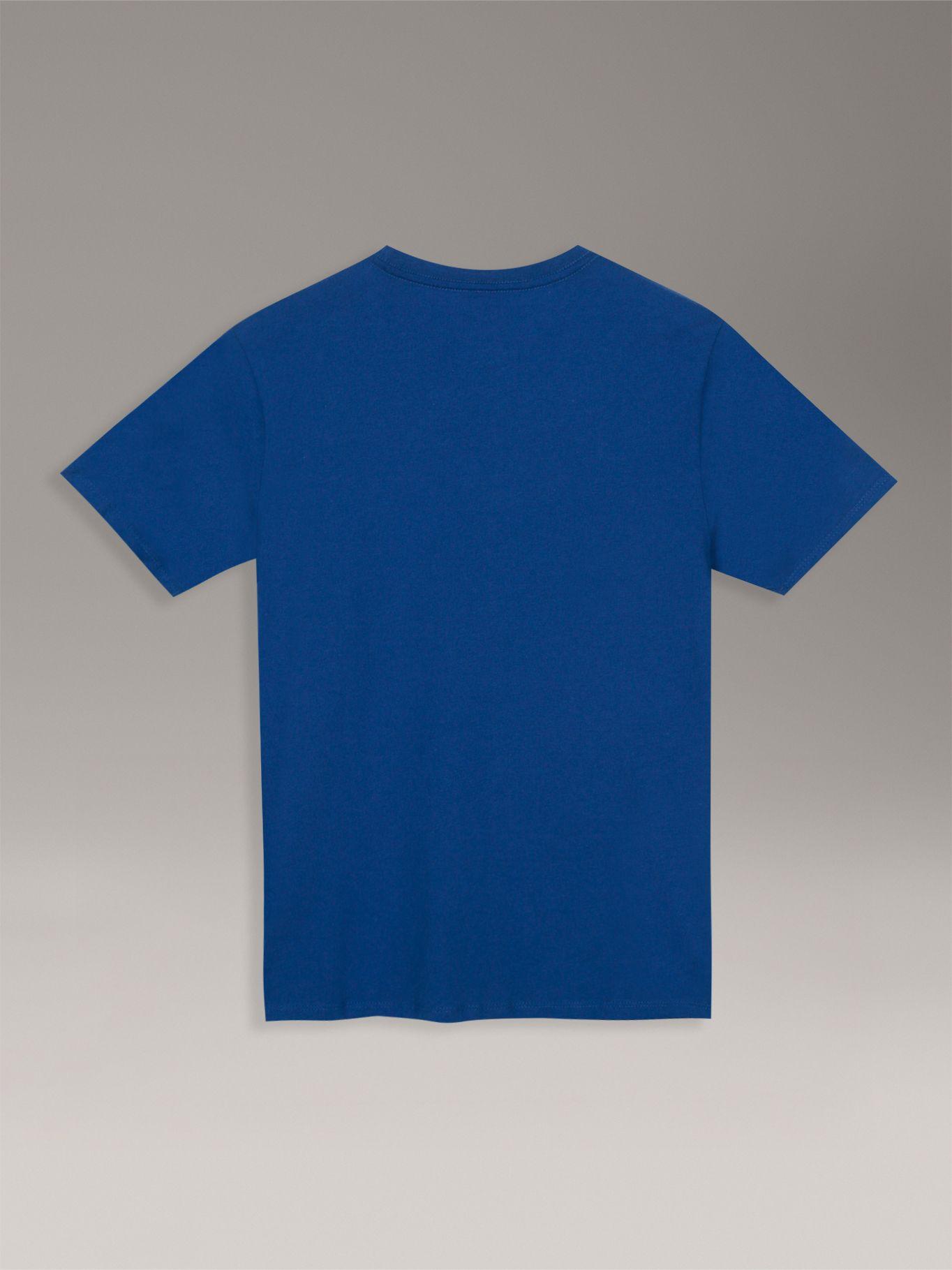 Polera Niño De Manga Corta Monograma Azul Calvin Klein-1