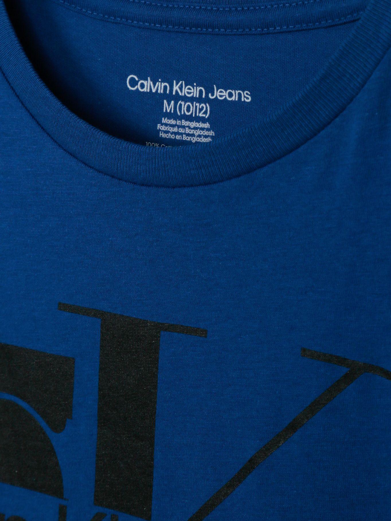 Polera Niño De Manga Corta Monograma Azul Calvin Klein-3