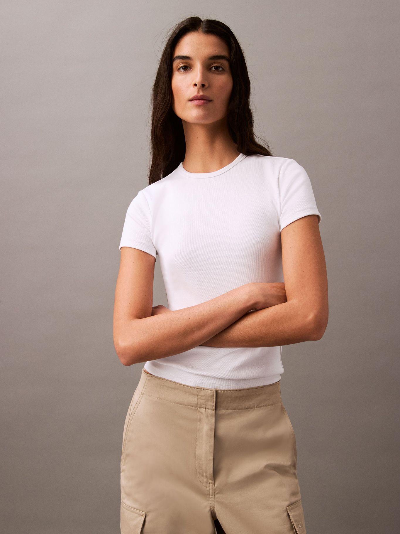 Polera Contour Rib Blanco Calvin Klein-0