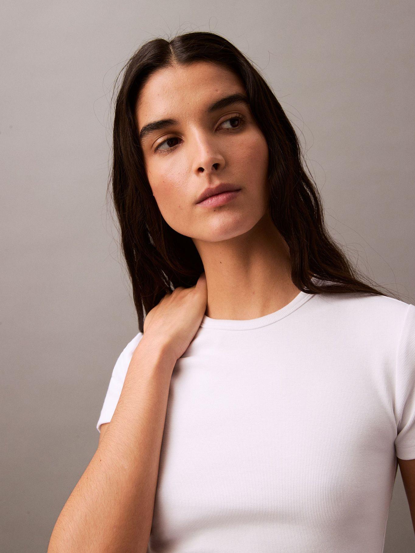 Polera Contour Rib Blanco Calvin Klein-3