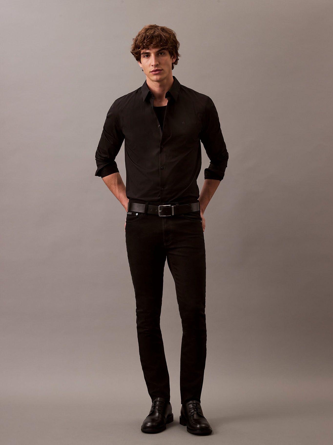 Camisa Slim Fit Elástica Negro Calvin Klein-1