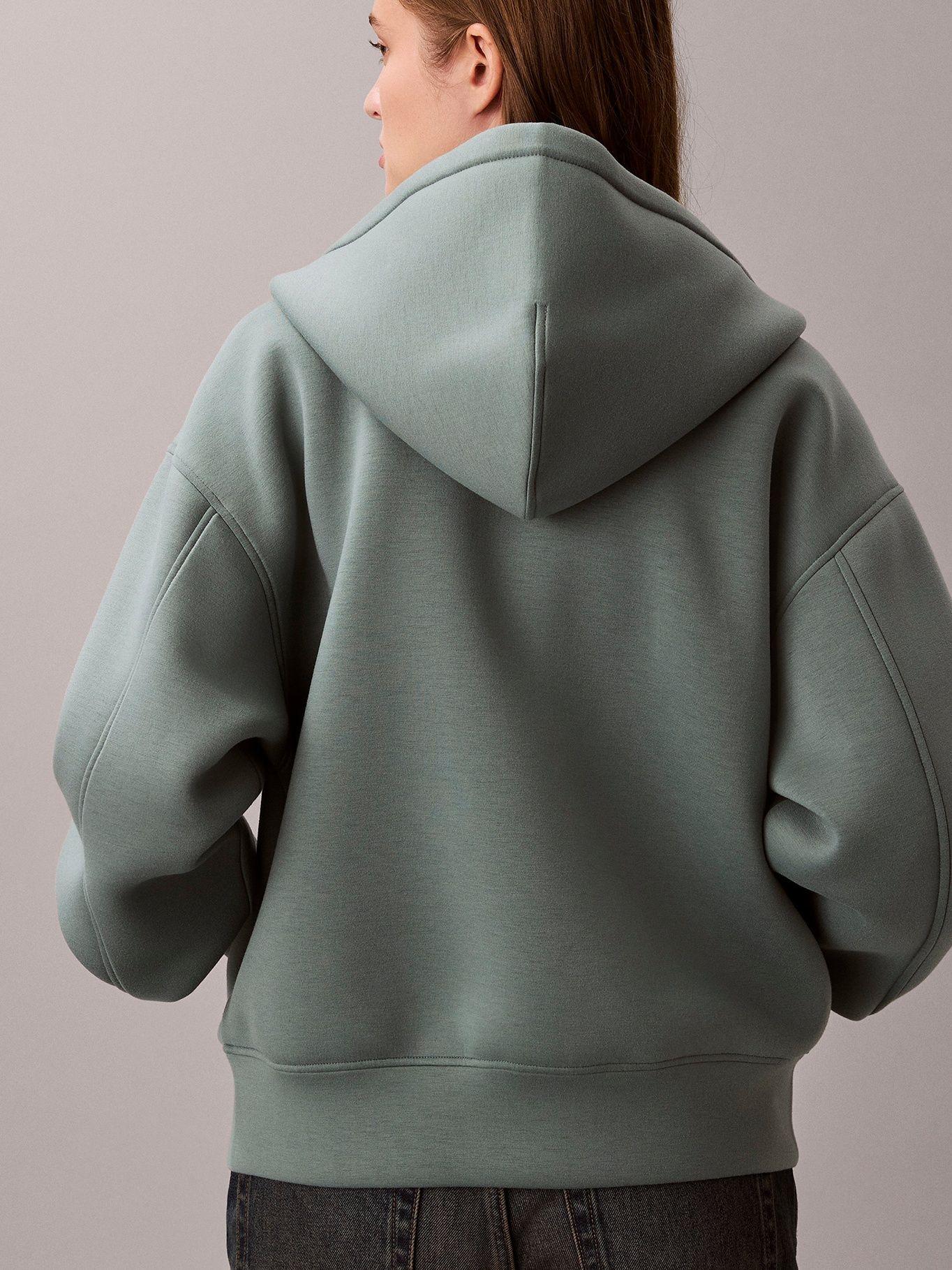 Polerón Cropped Oversized con Gorro Verde Calvin Klein-2