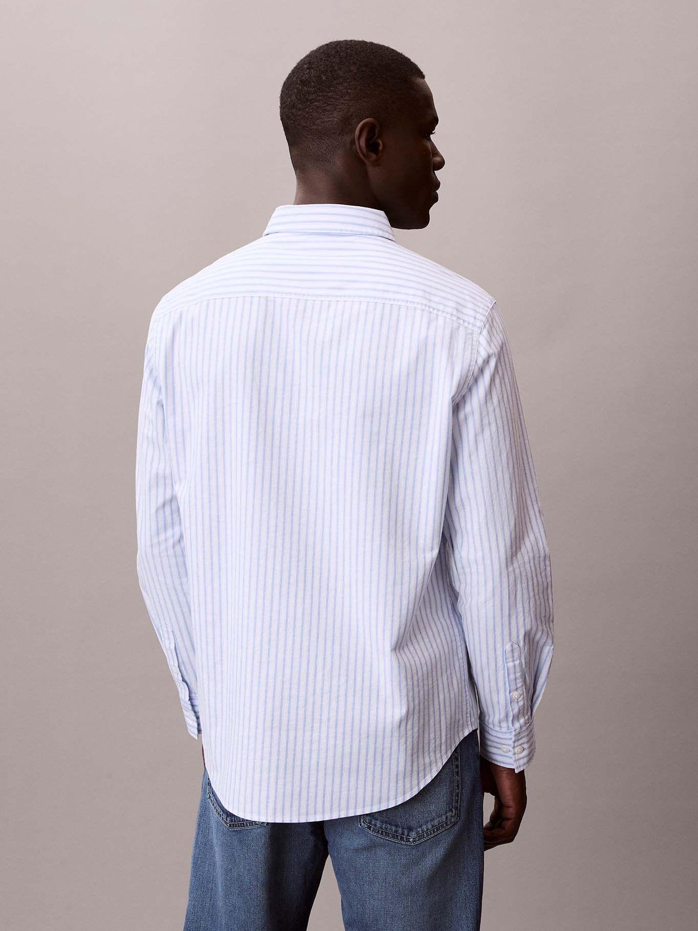 Camisa Oxford Rayas con Bolsillo Celeste Calvin Klein-2