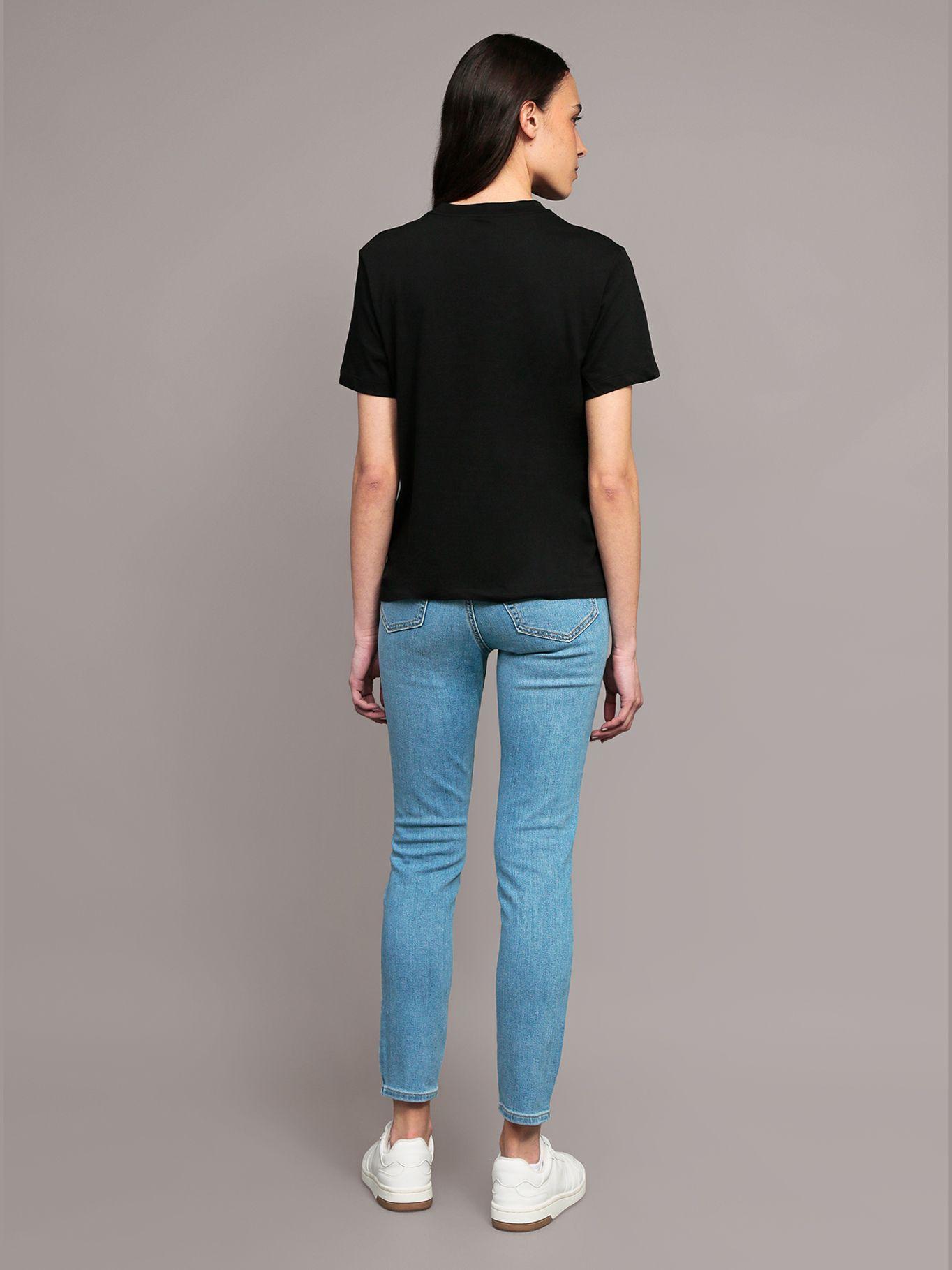 Polera classic con logo tape Negro Calvin Klein-2