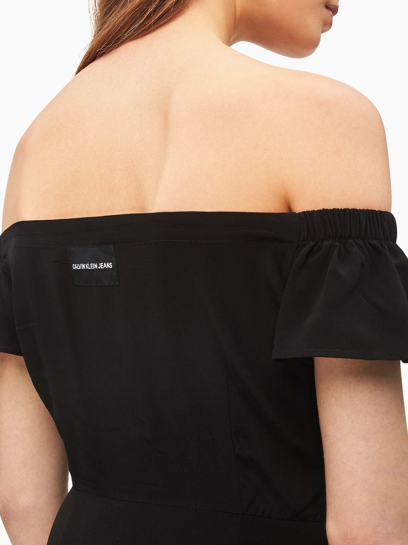 Vestido Bardot Flared Dress Negro Calvin Klein-3