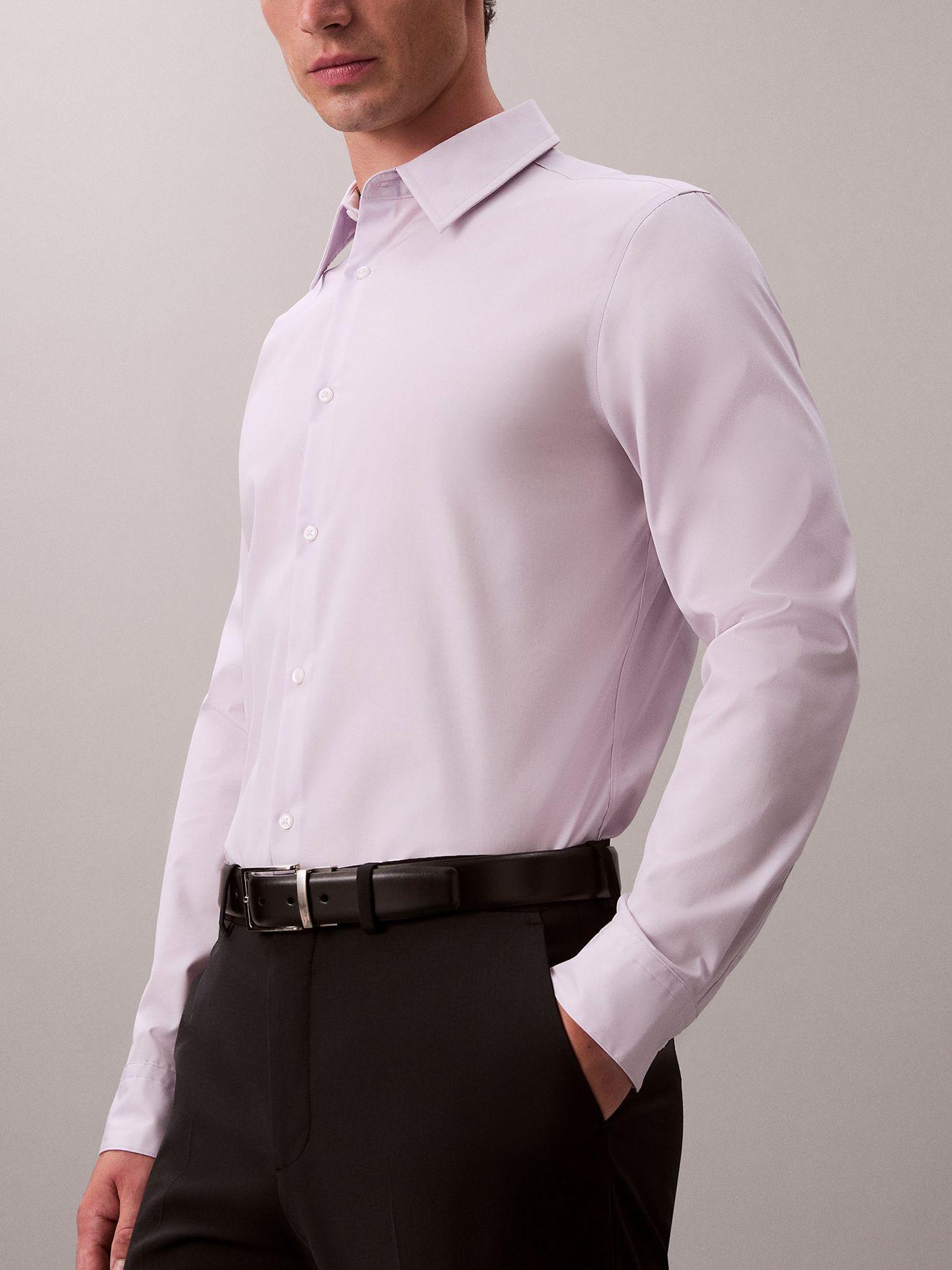 Camisa Slim Stretch- Algodón Supima Blanco Calvin Klein-4