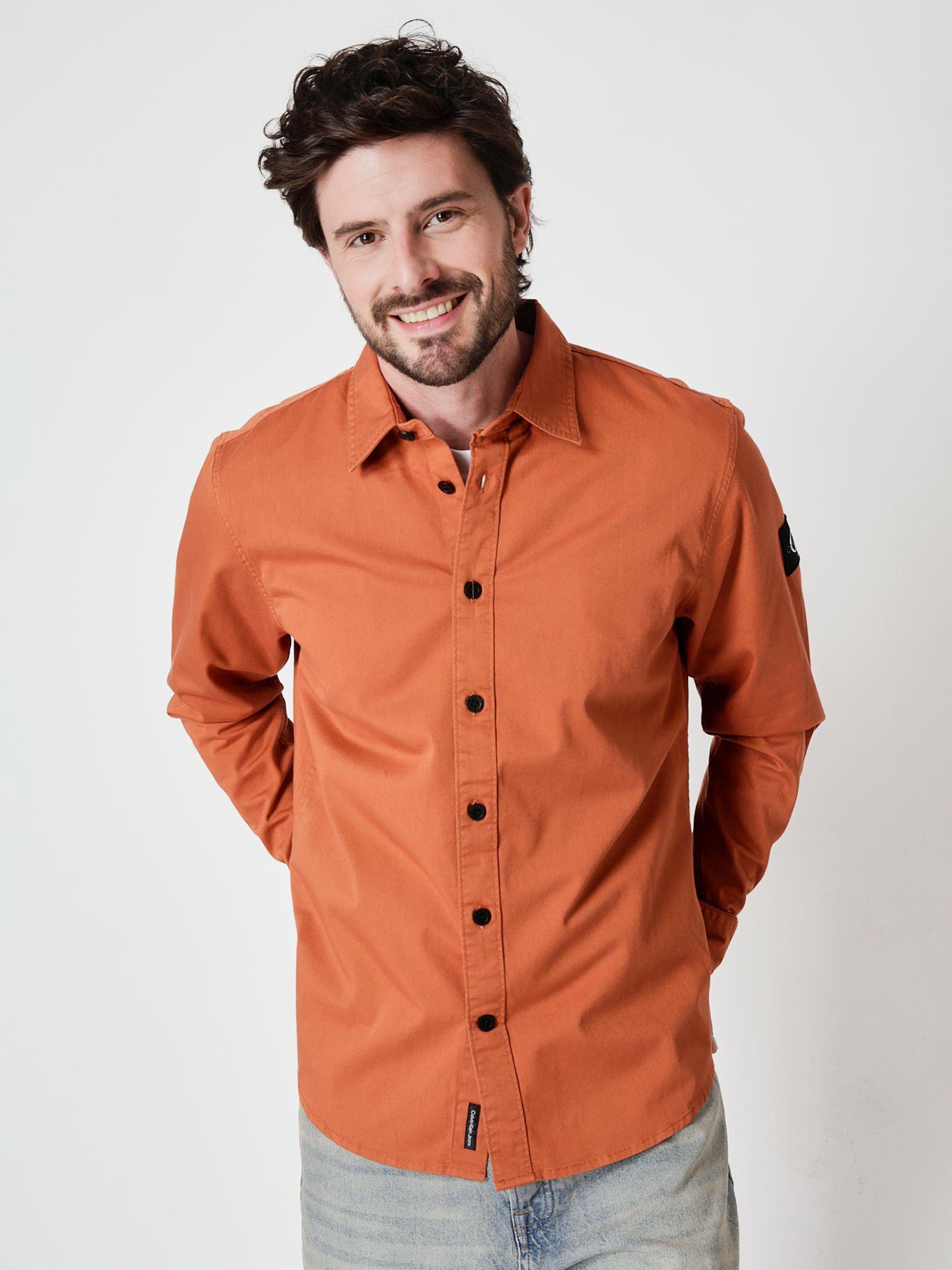 Camisa Monologo Badge Relaxed Naranja Calvin Klein-0