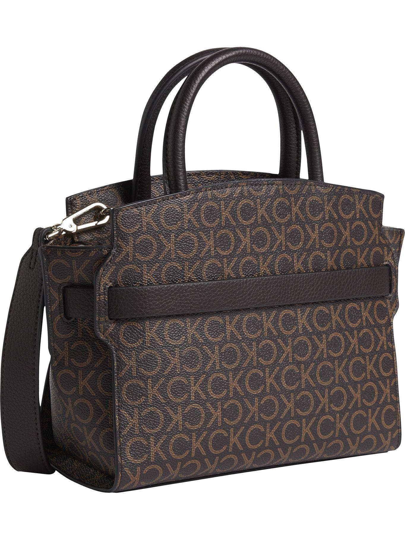 Cartera Satchel Re-Lock Sm Café Calvin Klein-1