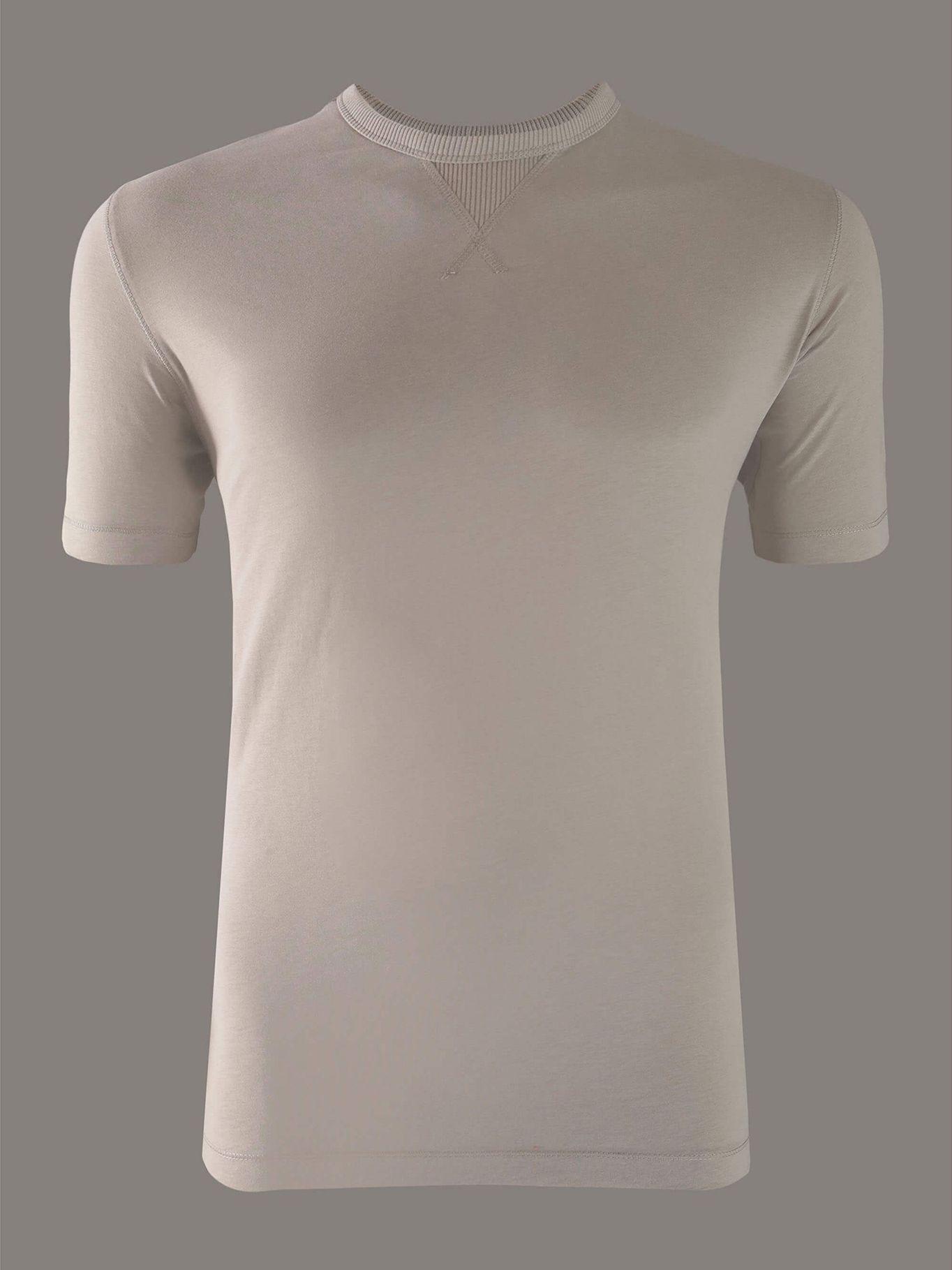 Polera de algodón con insignia Gris Calvin Klein-4