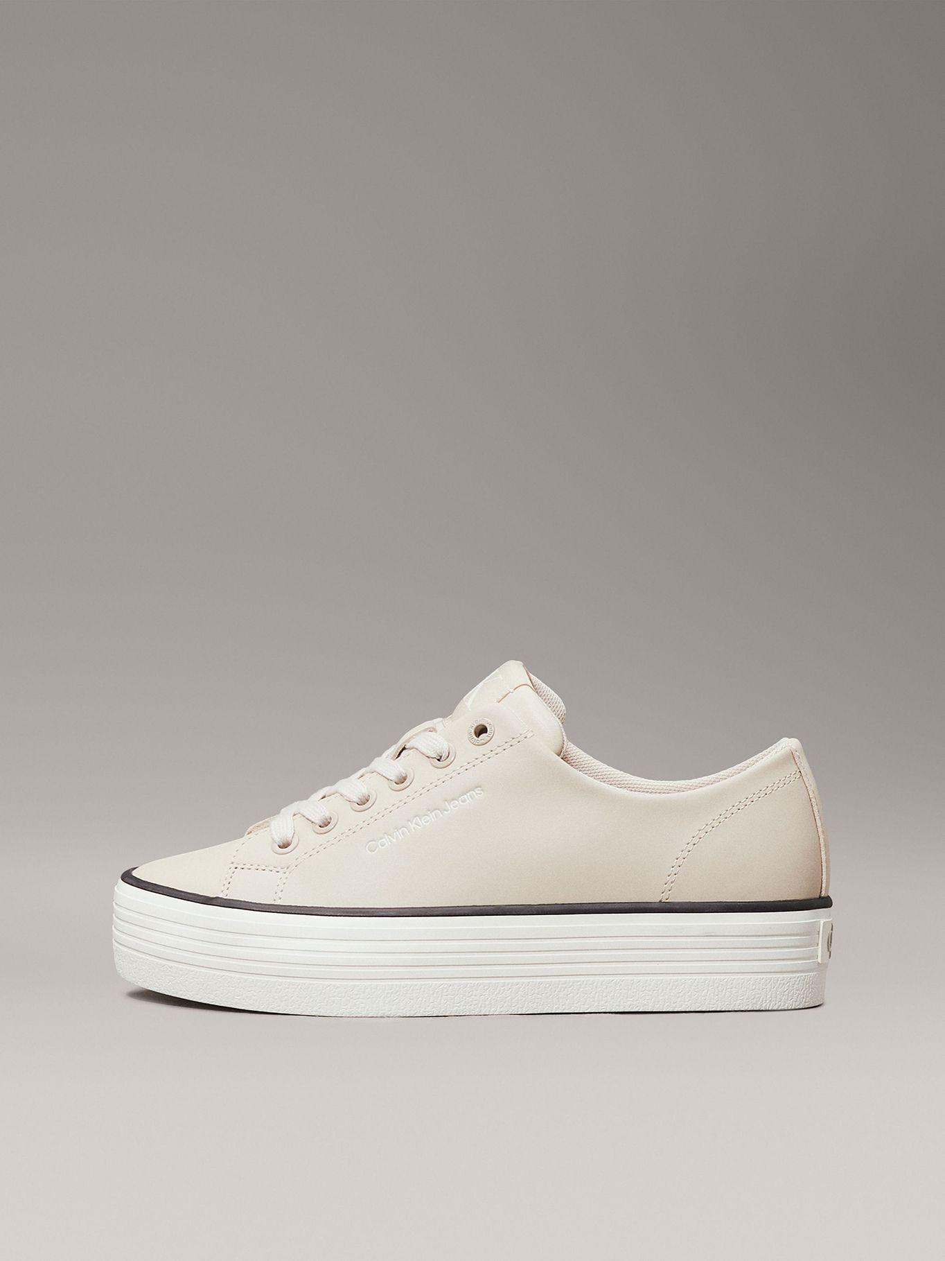 Zapatillas de plataforma de cuero Beige Calvin Klein-5