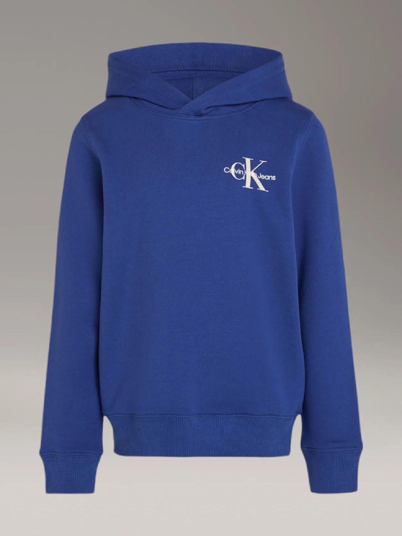 Poleron con Gorro Niño Small Monogram Azul Calvin Klein-4