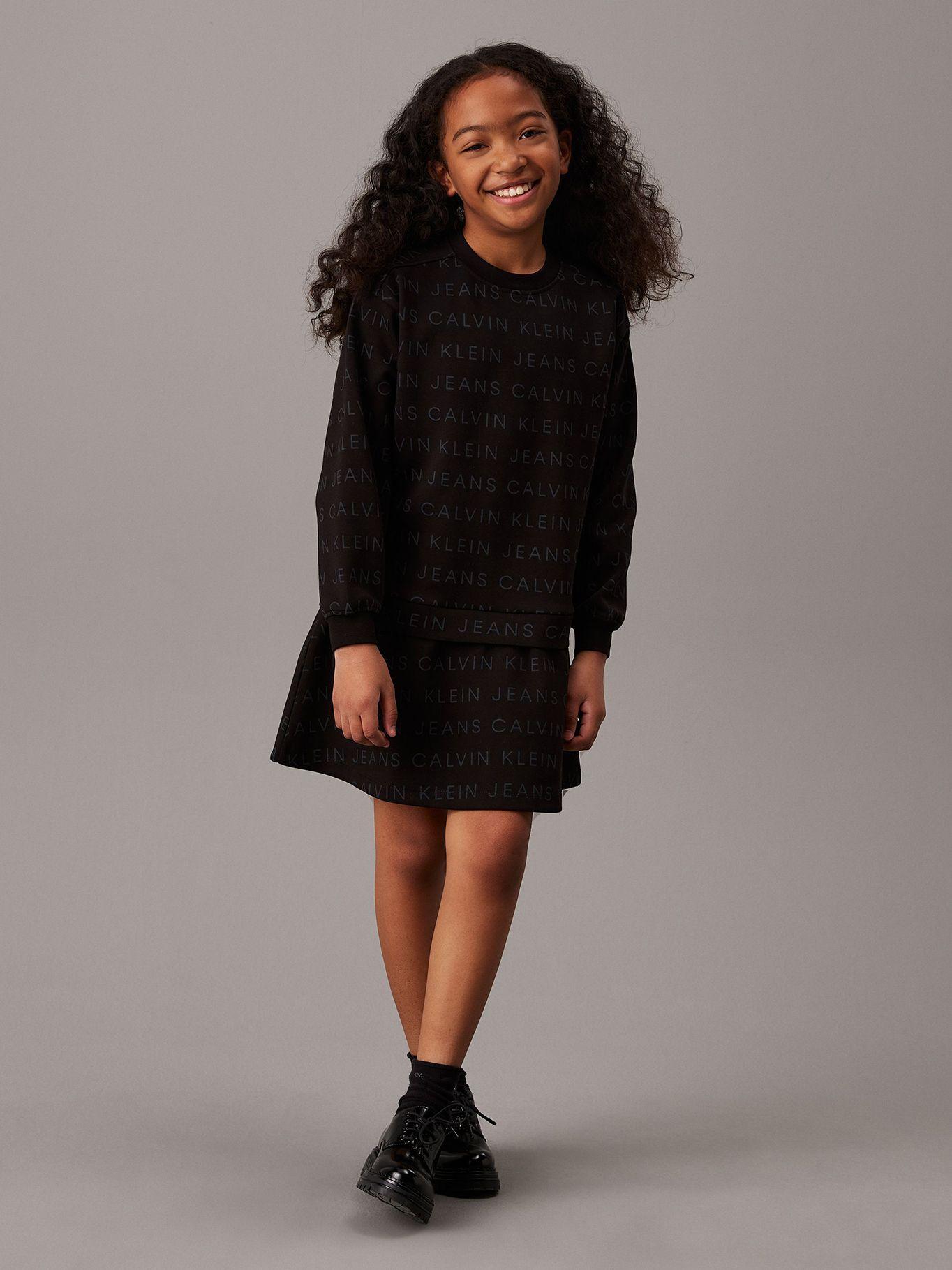 Vestido Niña Logo Fleece Negro Calvin Klein-0