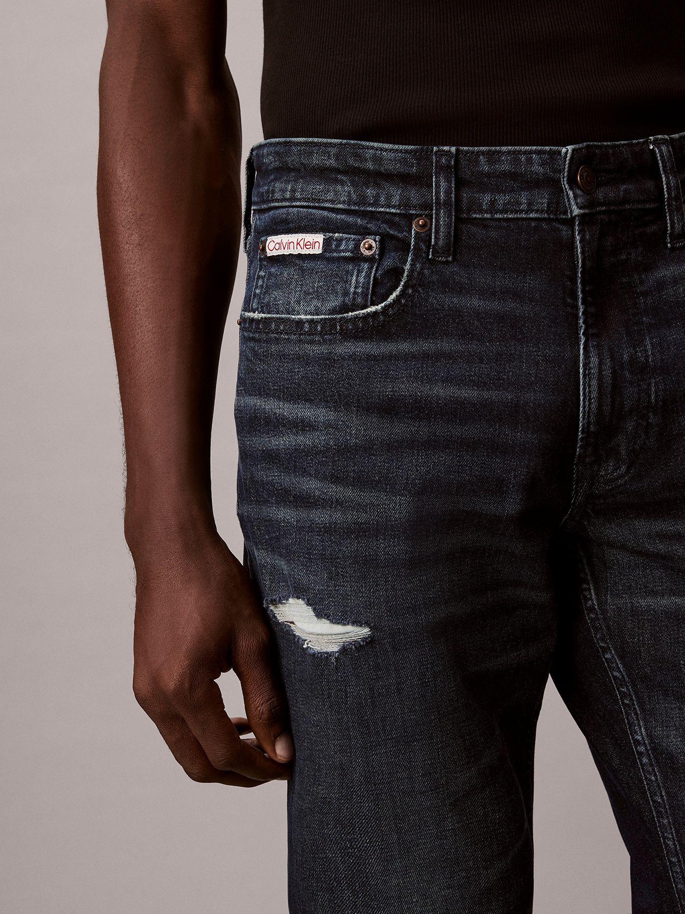 Jeans Slim Detalle Roto Deep Dusk Azul Calvin Klein-4