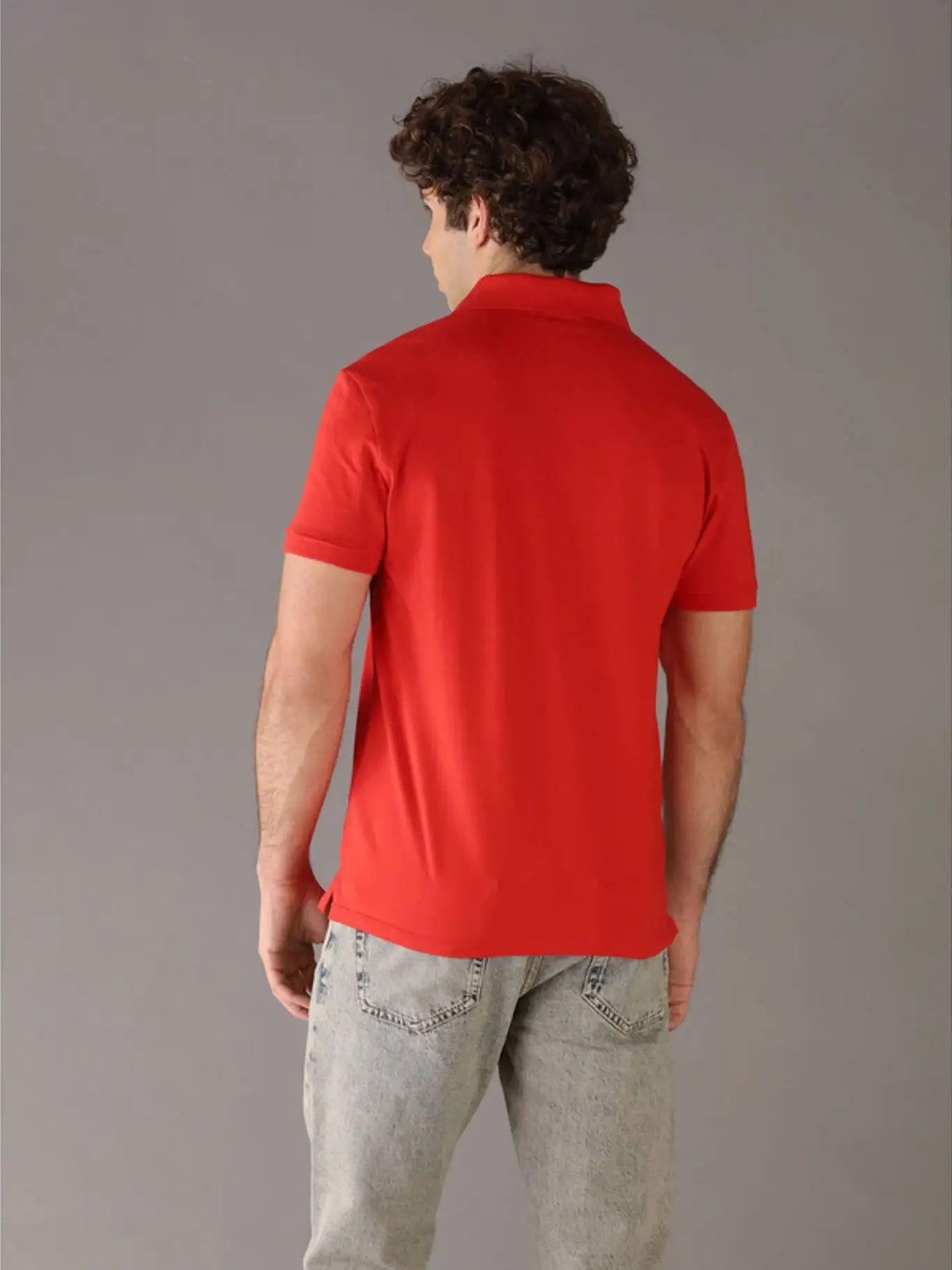 Polo Clásico con Monograma Bordado Rojo Calvin Klein-2