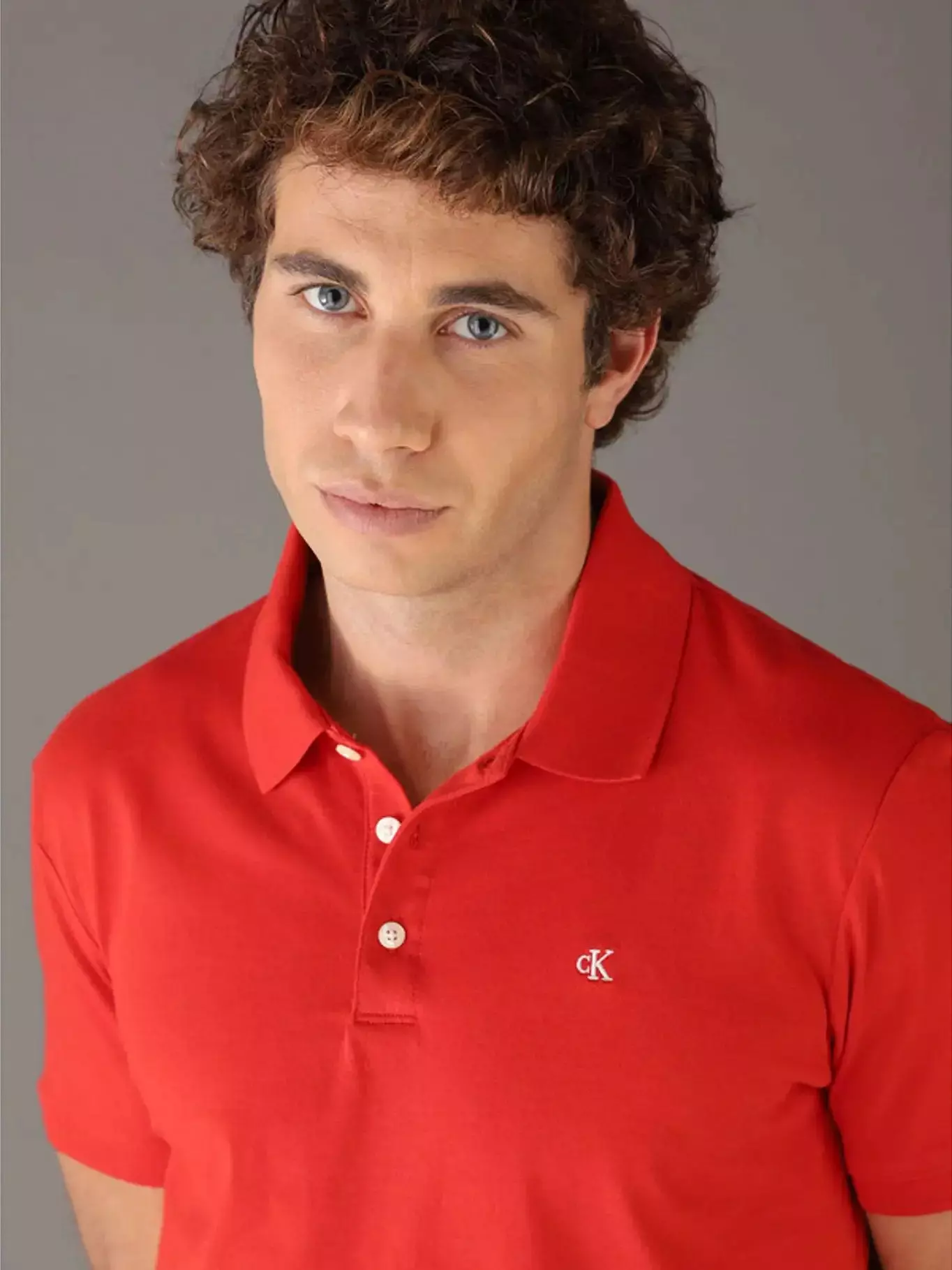 Polo Clásico con Monograma Bordado Rojo Calvin Klein-3