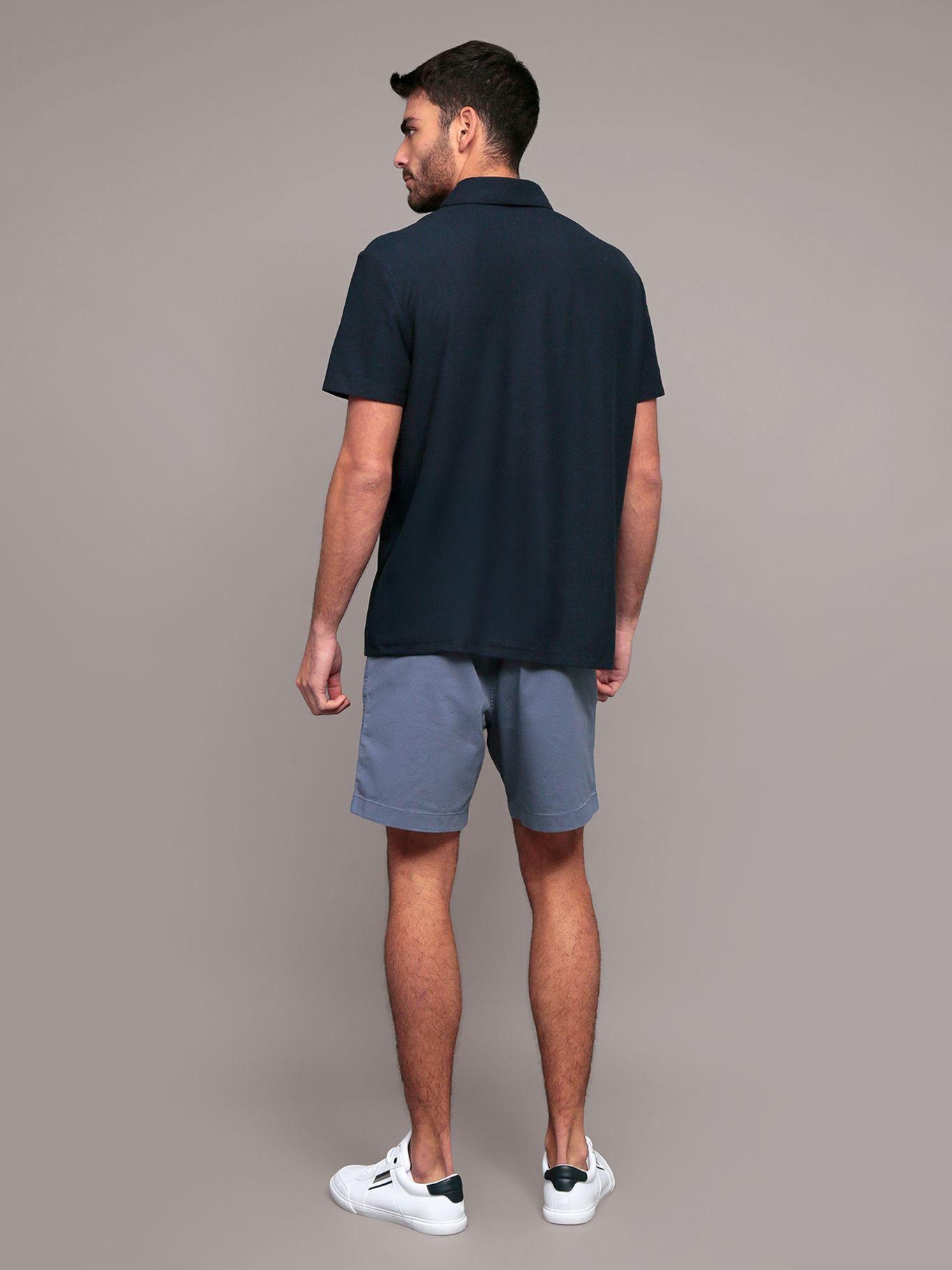 Polo manga corta con cremallera Azul Calvin Klein-2