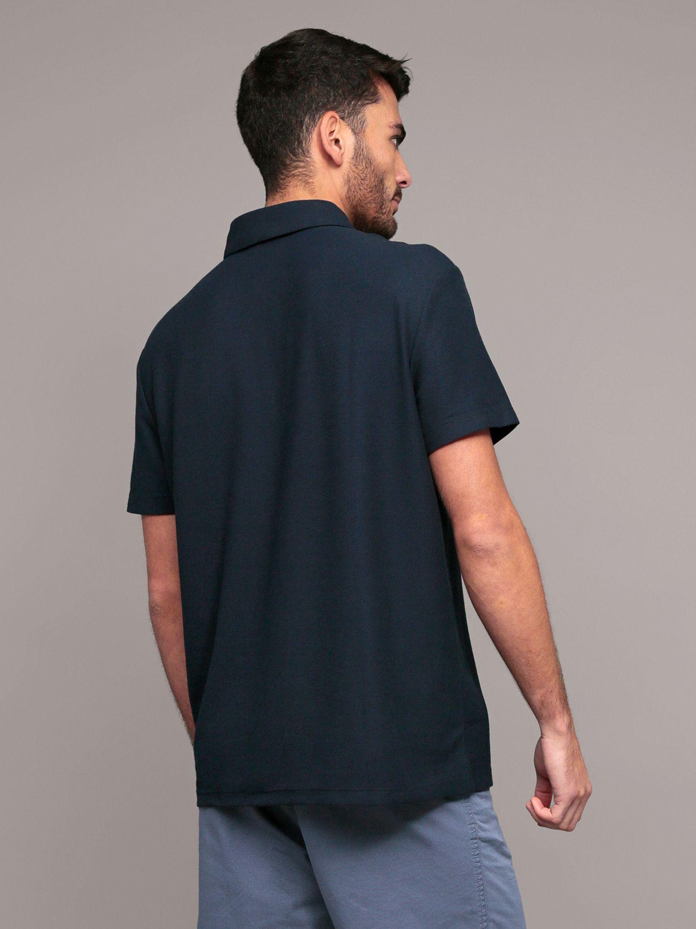 Polo manga corta con cremallera Azul Calvin Klein-3