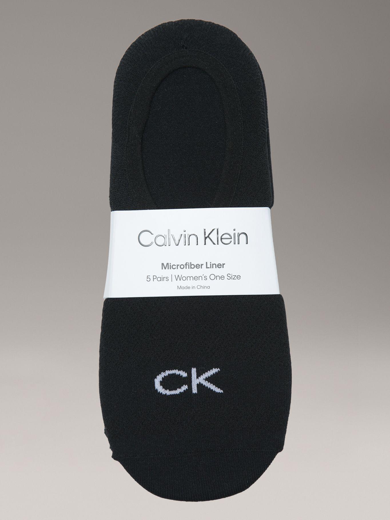 Pack 5 Calcetin Invisible Punto Liso Negro Calvin Klein-2