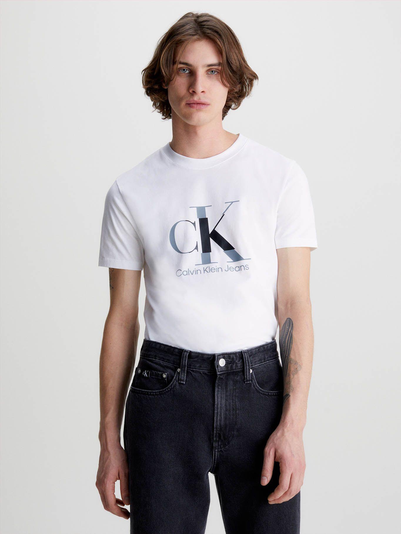 Camiseta slim monograma Blanco Calvin Klein-0