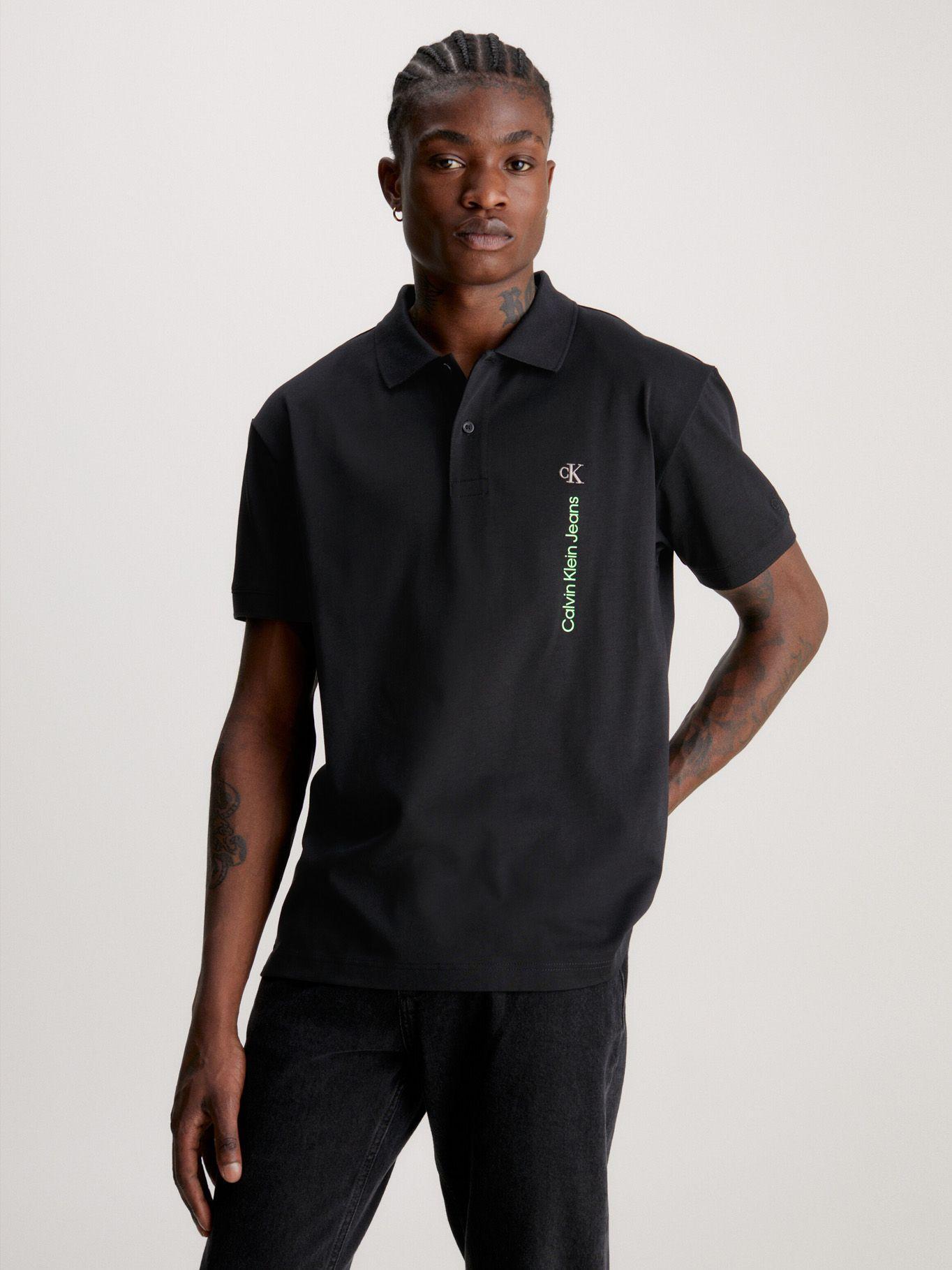 Polo Vertical Institutional Negro Calvin Klein-0