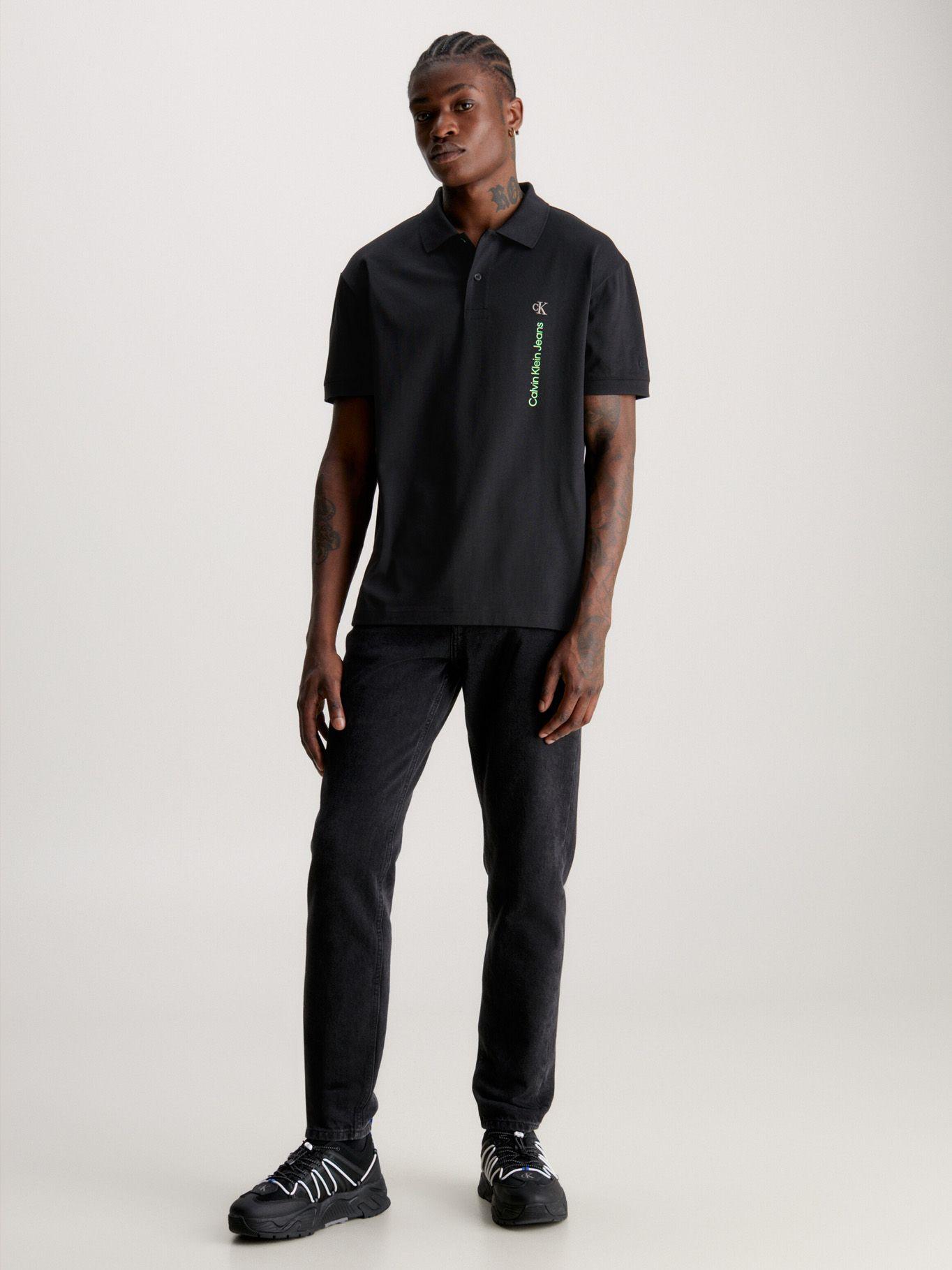 Polo Vertical Institutional Negro Calvin Klein-1