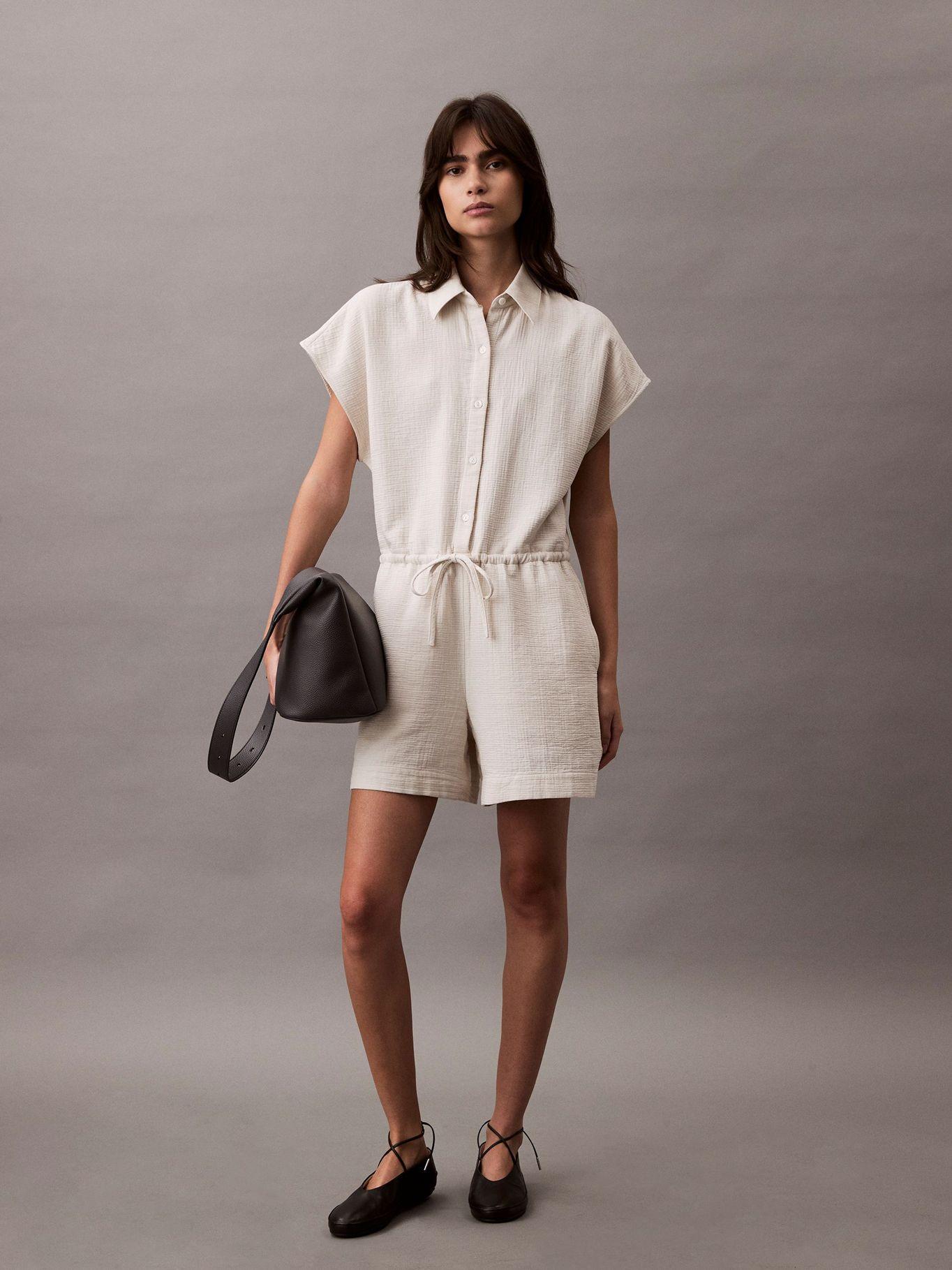 Enterizo Corto con Cierre de Botones Beige Calvin Klein-1