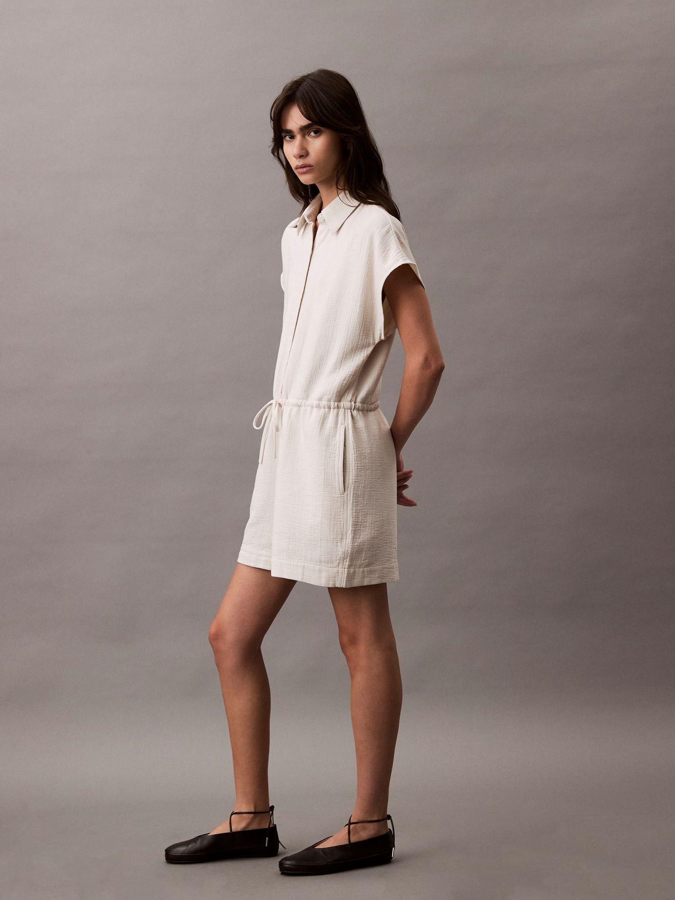 Enterizo Corto con Cierre de Botones Beige Calvin Klein-3