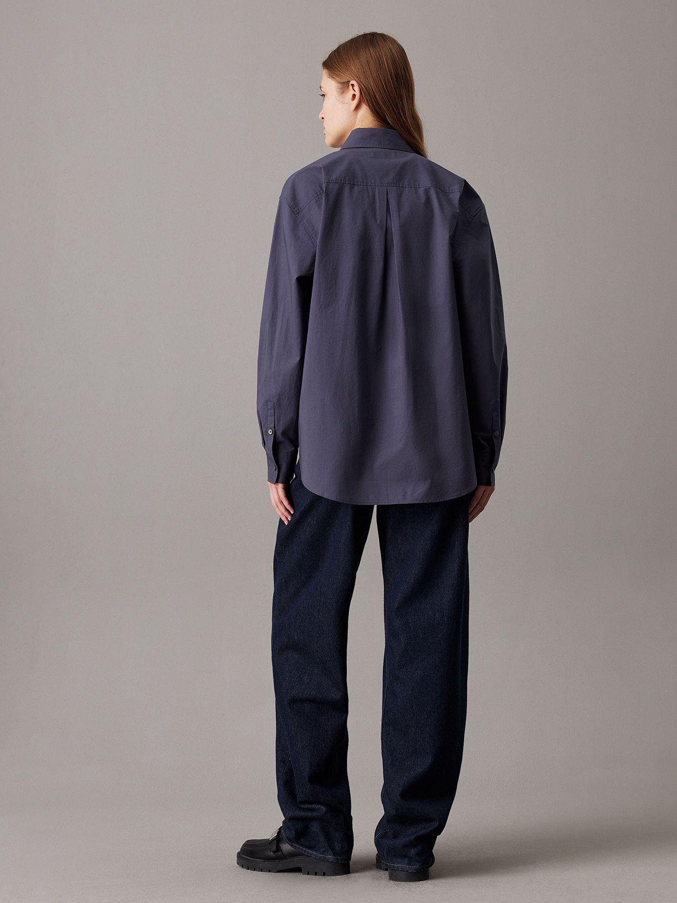 Camisa holgada de popelín de algodón Azul Calvin Klein-2