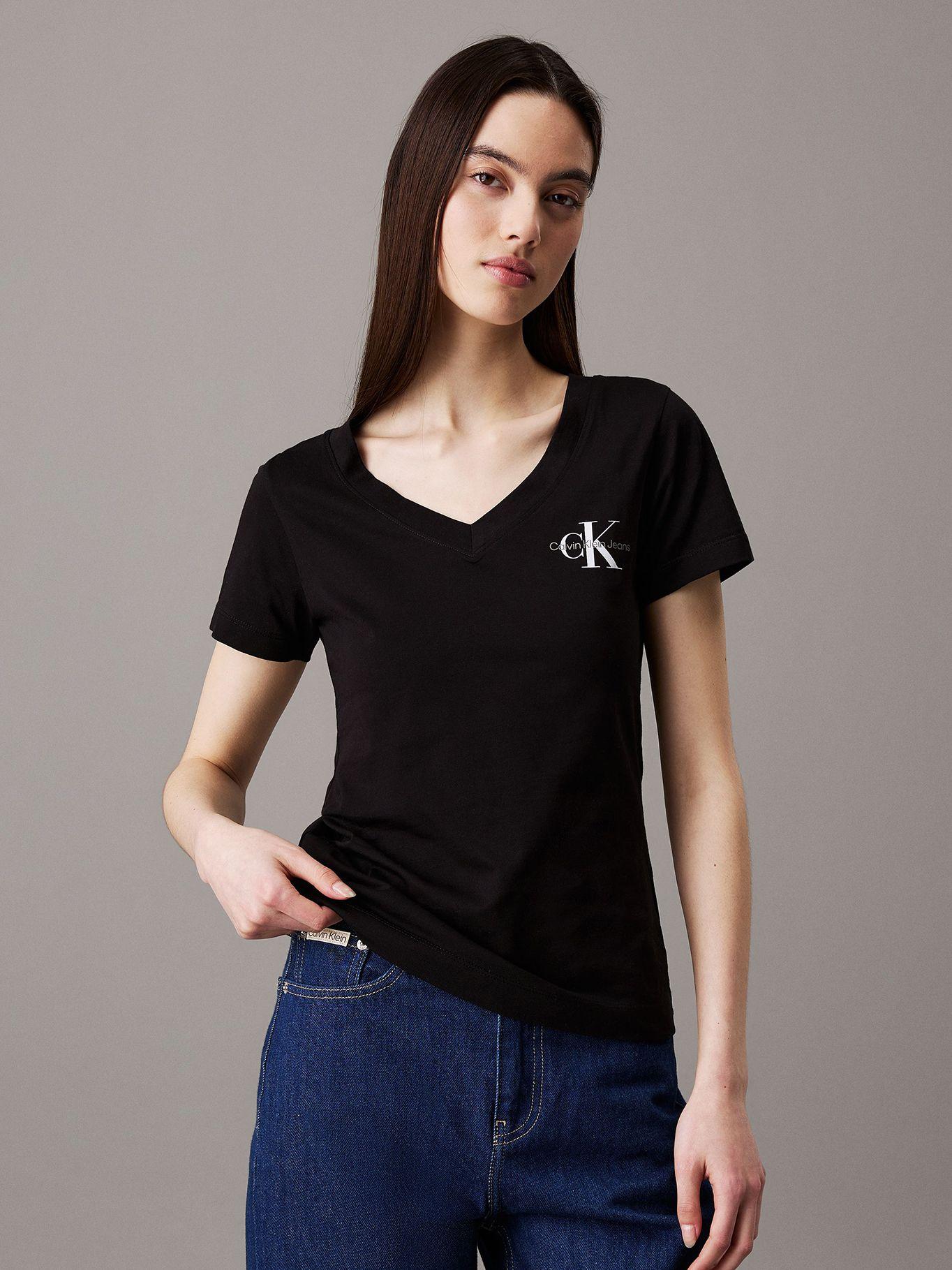 Pack 2 Poleras Monologo V-Neck Negro Calvin Klein-0