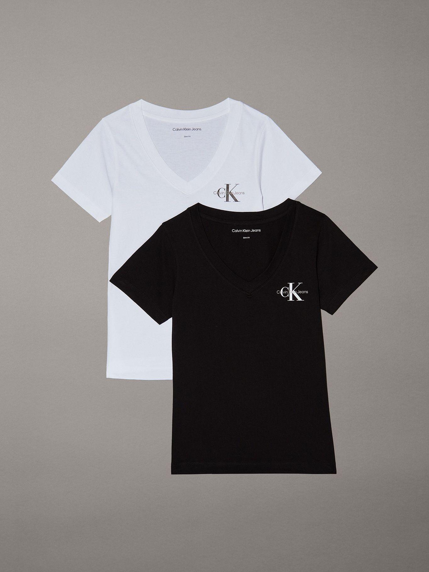 Pack 2 Poleras Monologo V-Neck Negro Calvin Klein-4