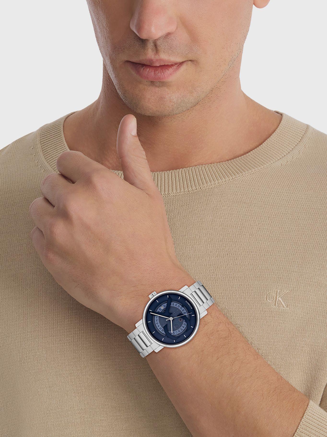 Reloj CK Logo Skeleton Plateado Calvin Klein-3