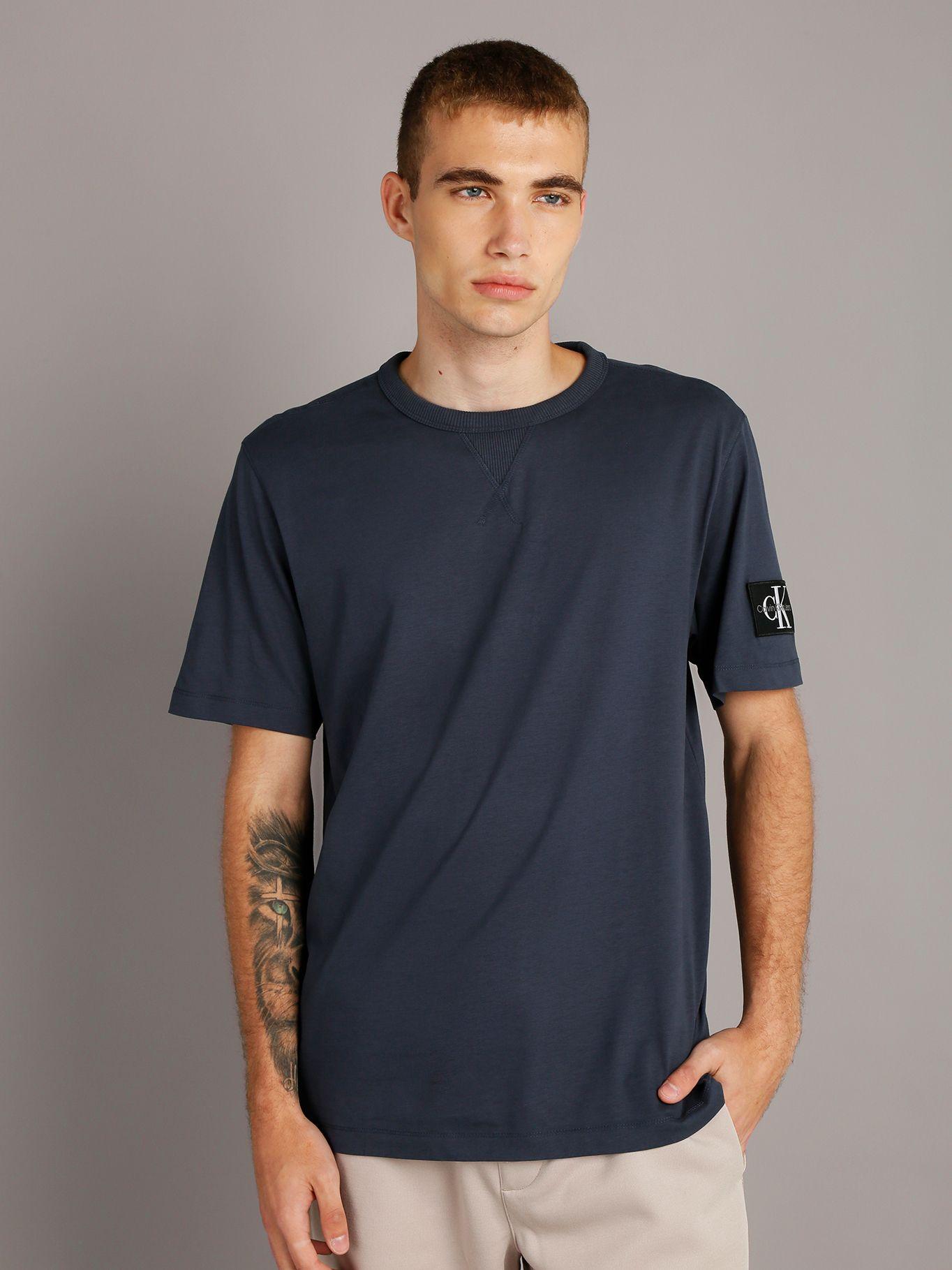 Polera LS Badge Regular Azul Calvin Klein-0