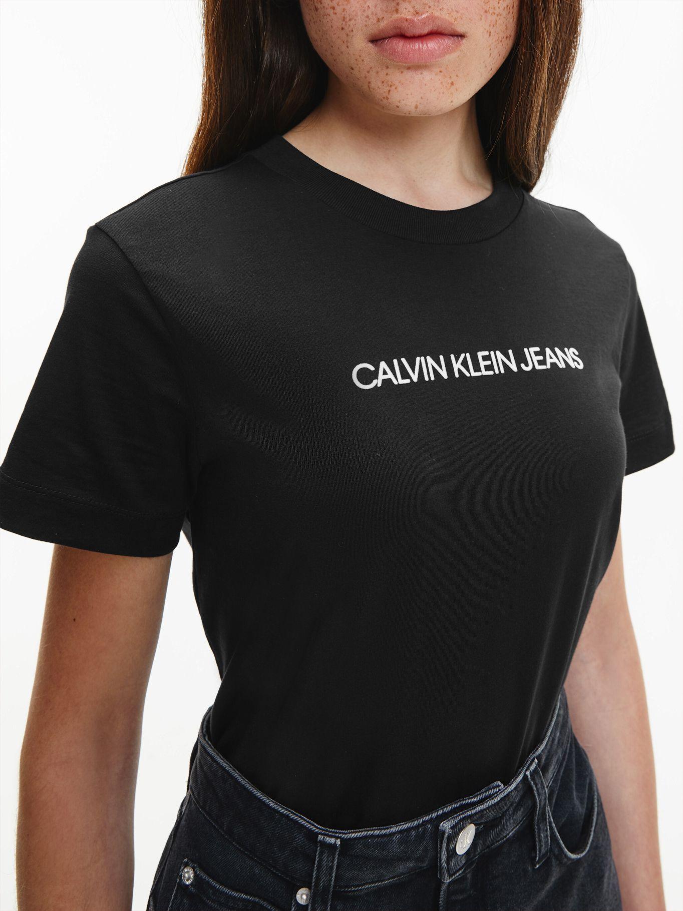 Polera Shrunken Institut Negro Calvin Klein Mujer-3