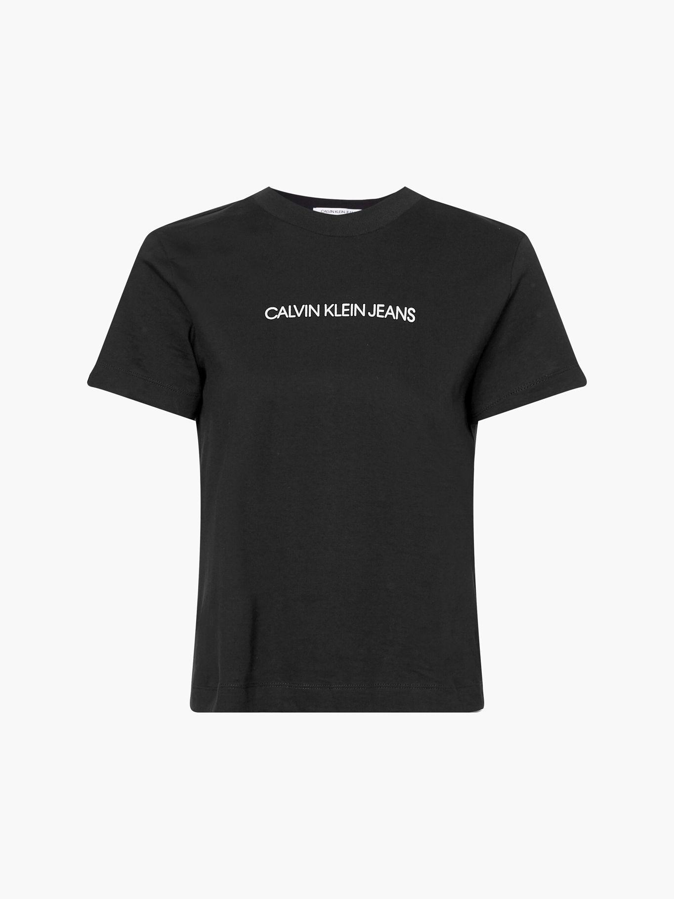 Polera Shrunken Institut Negro Calvin Klein Mujer-4