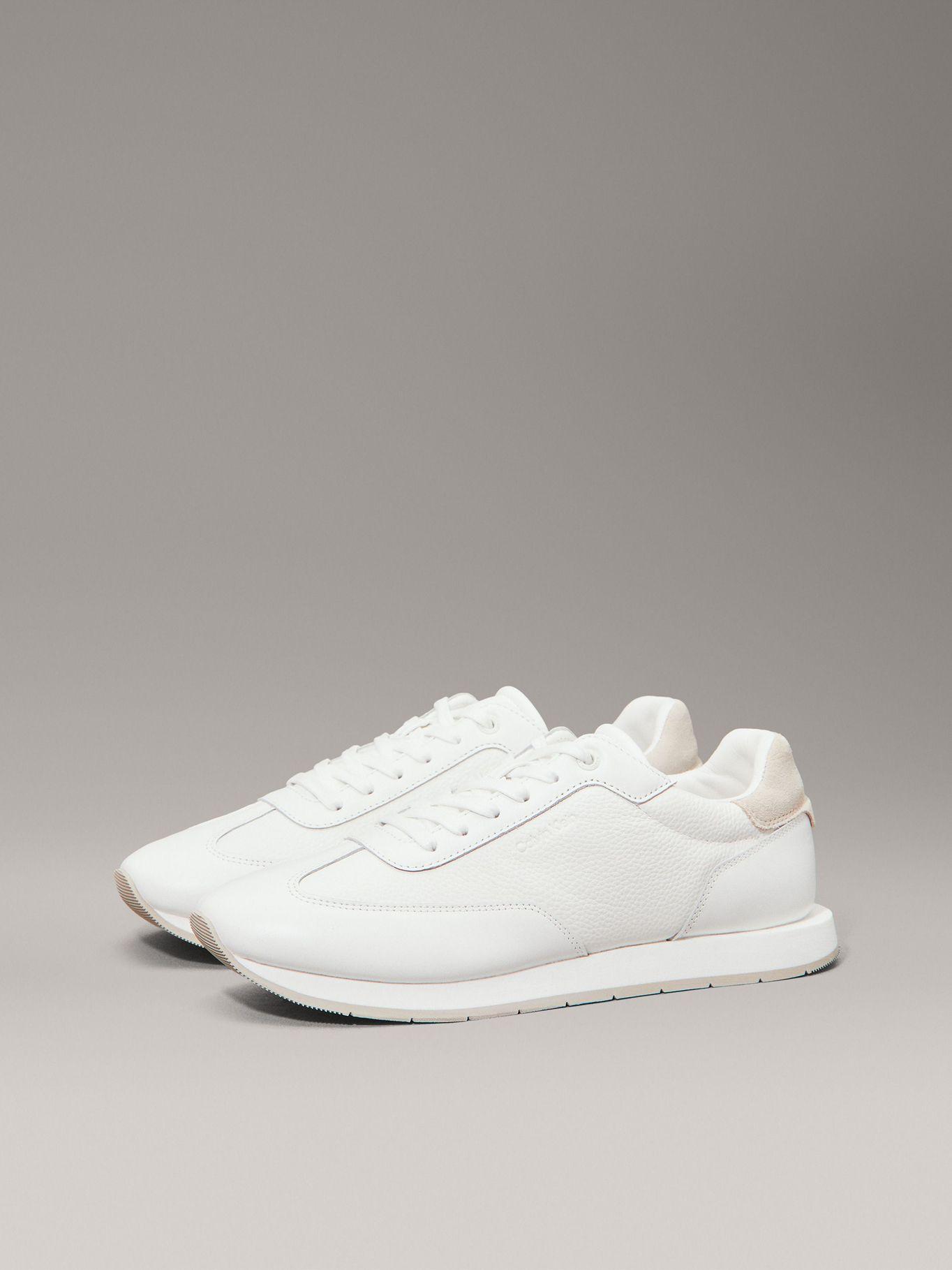 Zapatilla de Cuero Textured Lace Up Blanco Calvin Klein-0